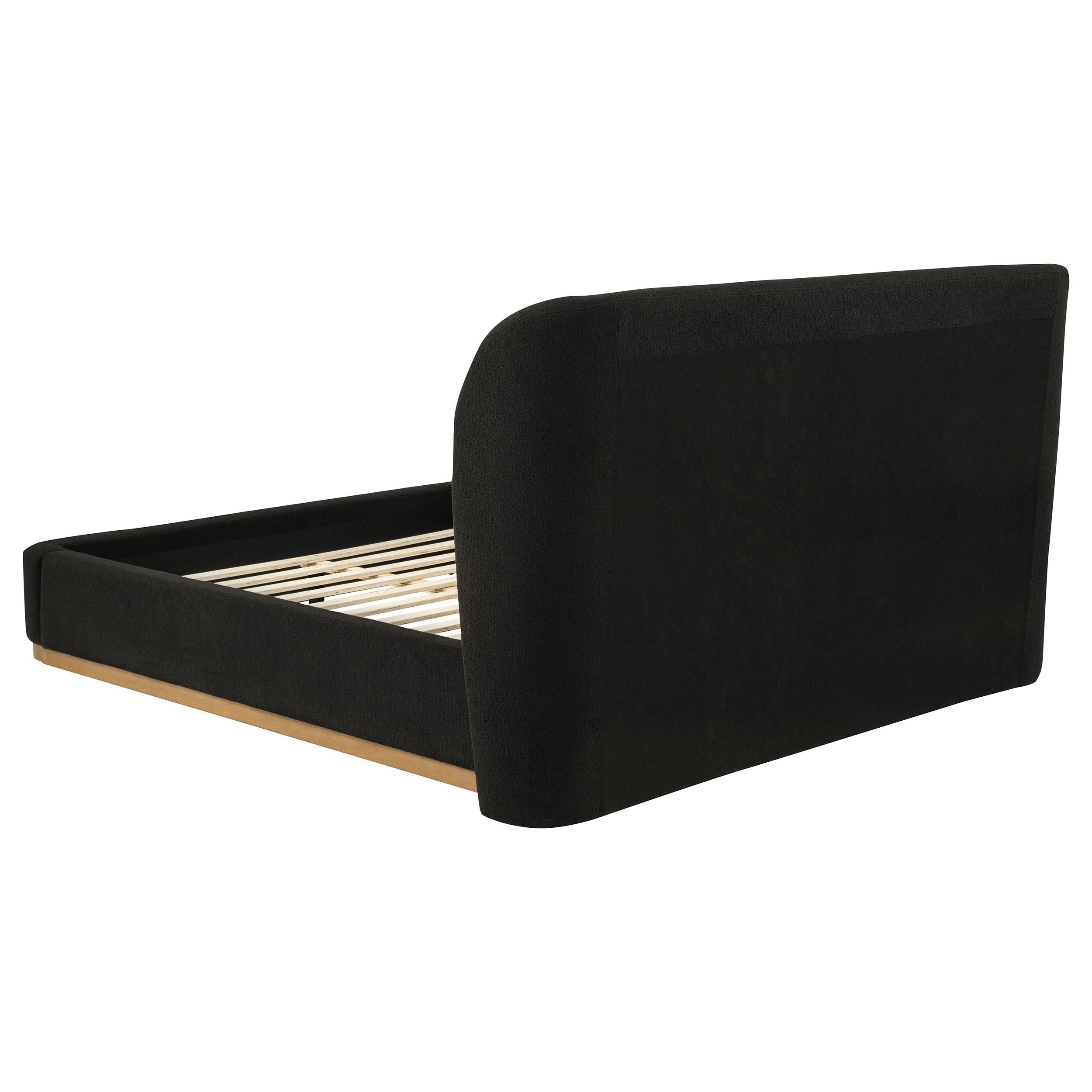  Coaster Furniture Blaire 315967BLKQ Upholstered Queen Wingback Platform Bed - Black IMAGE 4