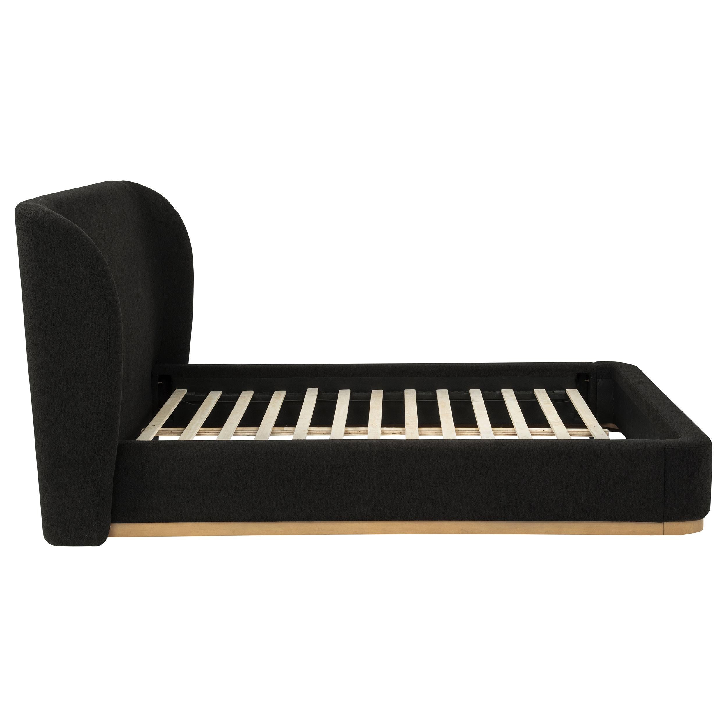  Coaster Furniture Blaire 315967BLKQ Upholstered Queen Wingback Platform Bed - Black IMAGE 7
