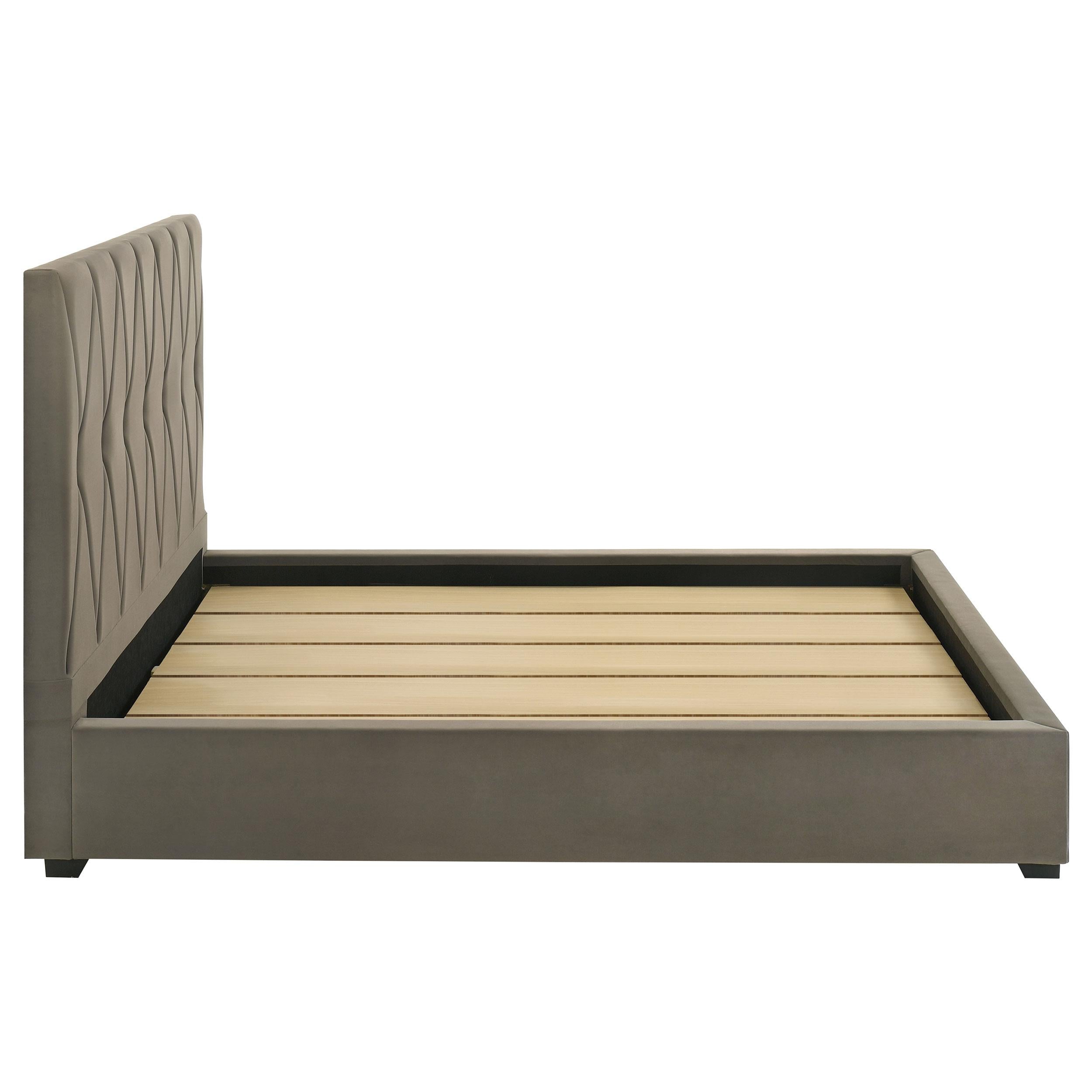  Coaster Furniture Delsea 315975Q Upholstered Queen Panel Platform Bed - Light Brown IMAGE 7