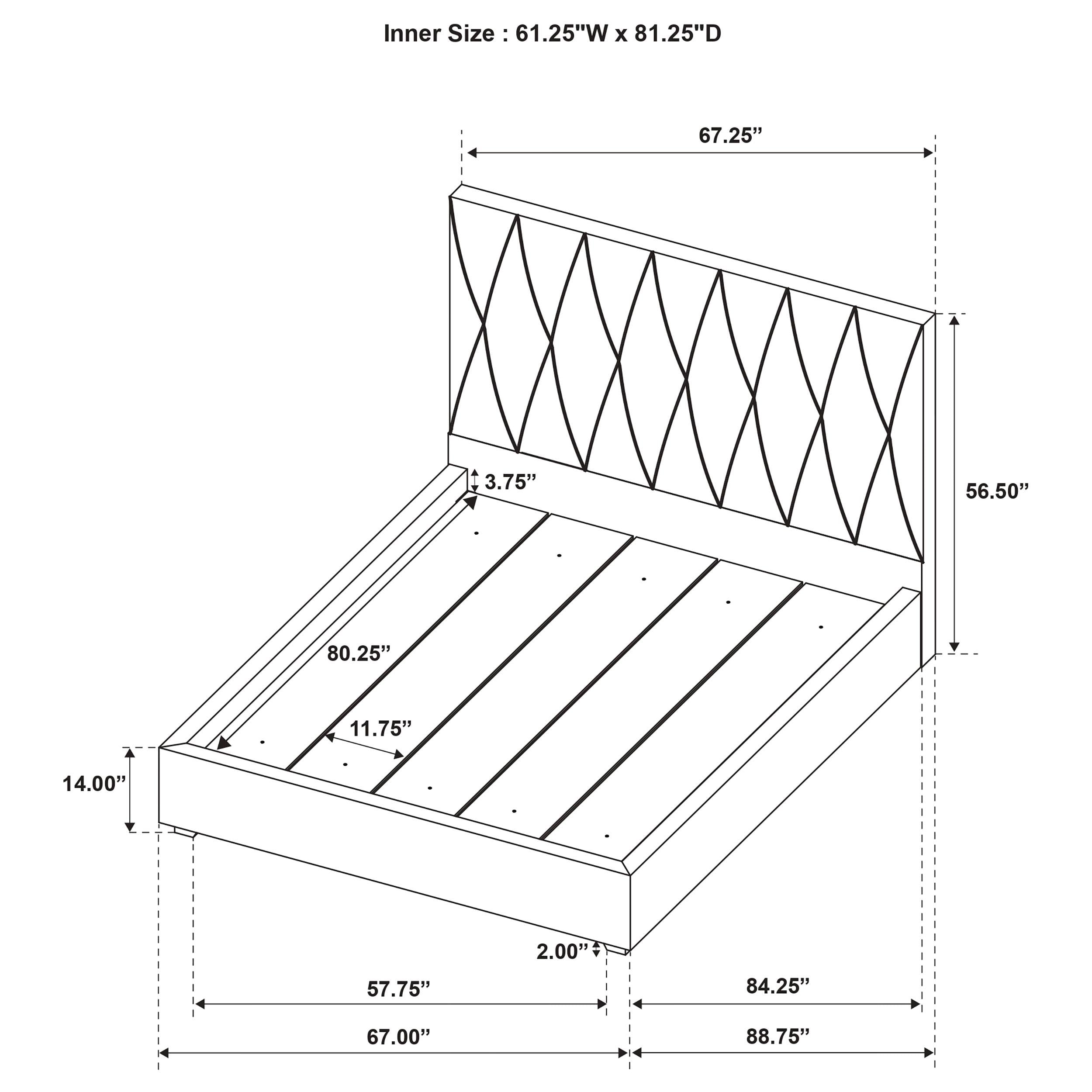  Coaster Furniture Delsea 315975Q Upholstered Queen Panel Platform Bed - Light Brown IMAGE 9