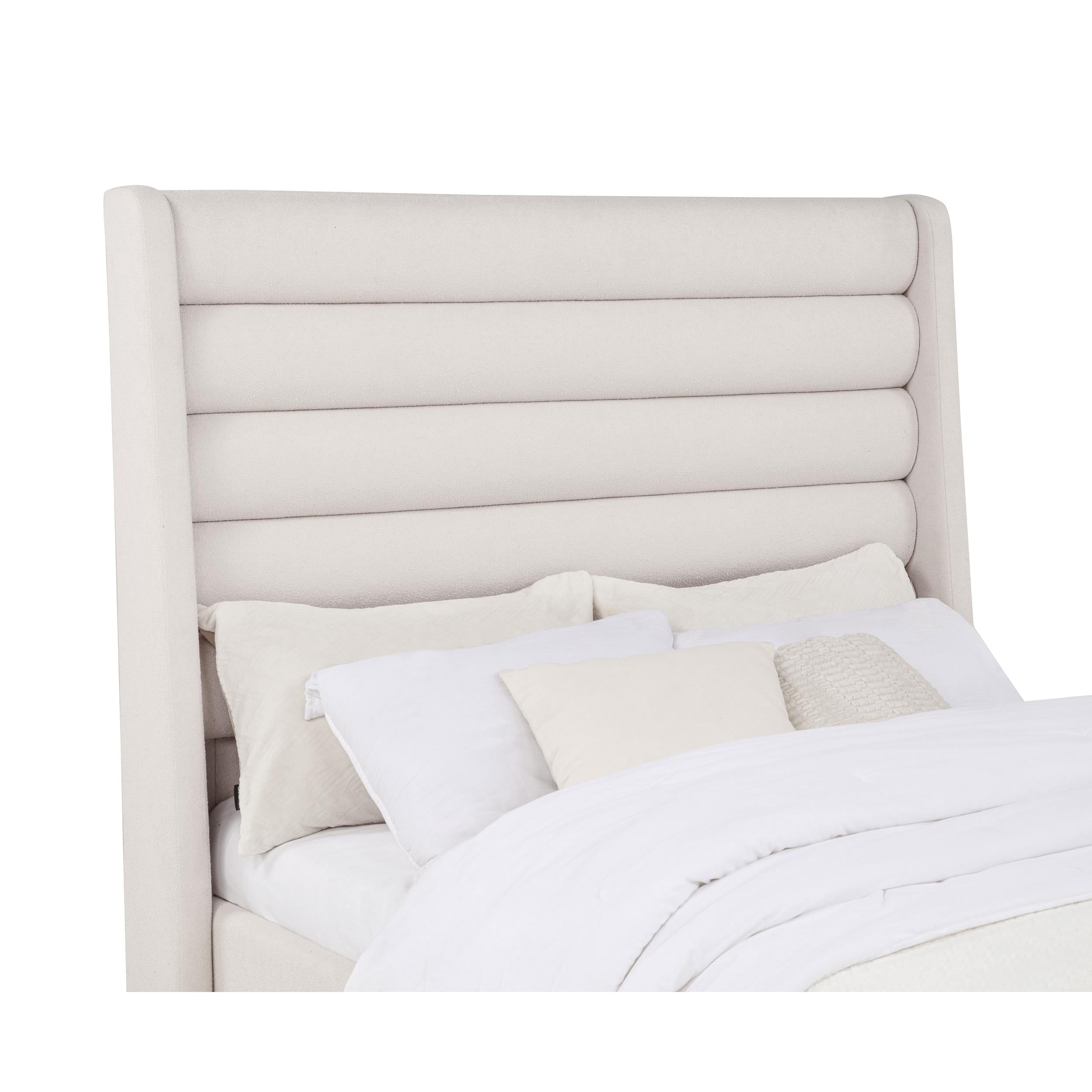  Coaster Furniture Leslie 315983F Upholstered Tufted Full Wingback Platform Bed - Beige IMAGE 5