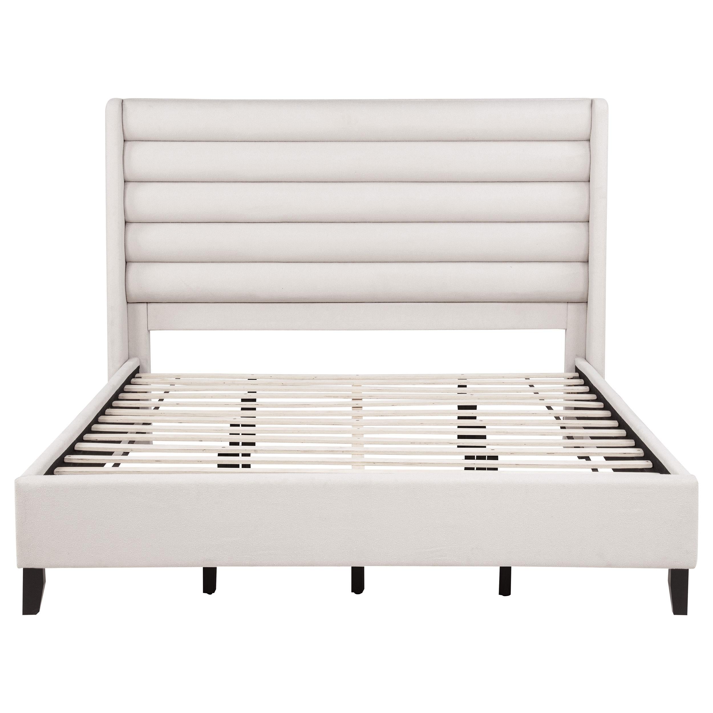  Coaster Furniture Leslie 315983KW Upholstered Tufted California King Wingback Platform Bed - Beige IMAGE 2