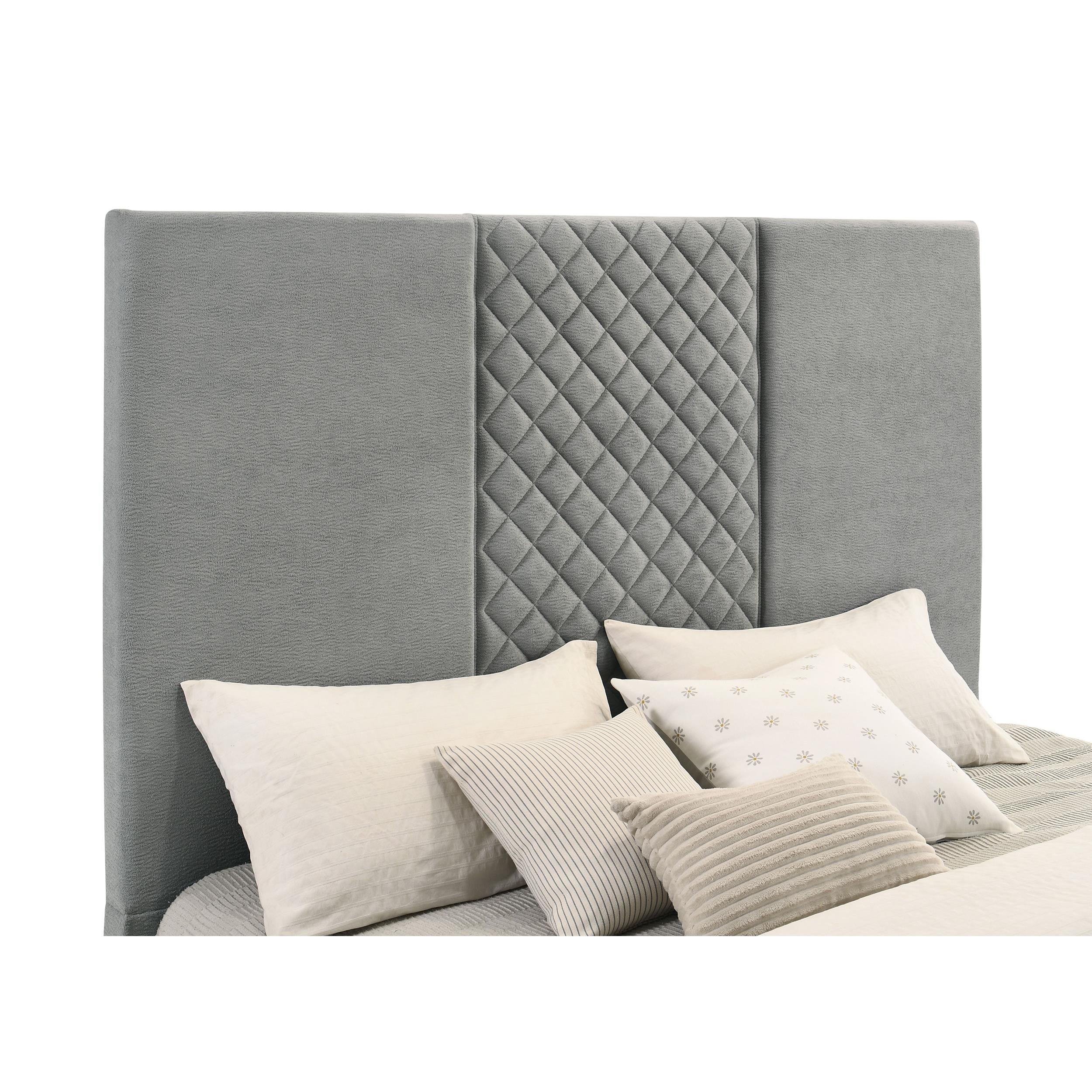  Coaster Furniture Tara 315994KE 61-inch Upholstered Eastern King Panel TV Bed - Grey IMAGE 2