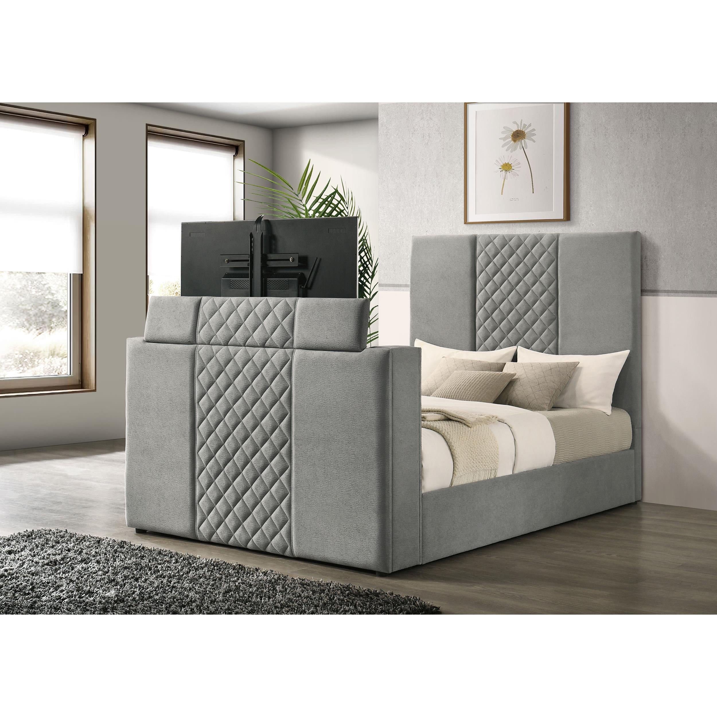  Coaster Furniture Tara 315994Q 61-inch Upholstered Queen Panel TV Bed - Grey IMAGE 8