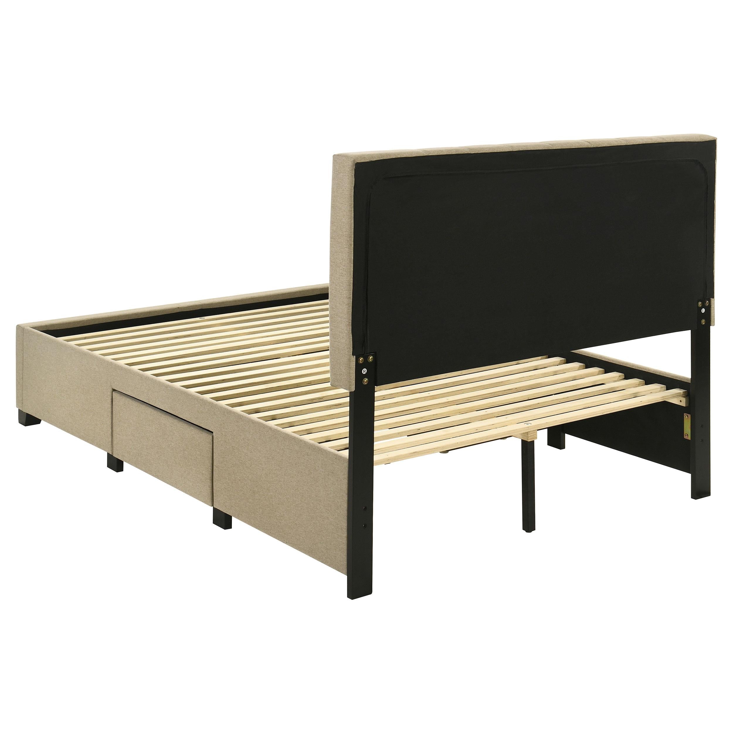  Coaster Furniture Wheatland 316010F 4-drawer Upholstered Full Storage Bed - Light Brown IMAGE 3