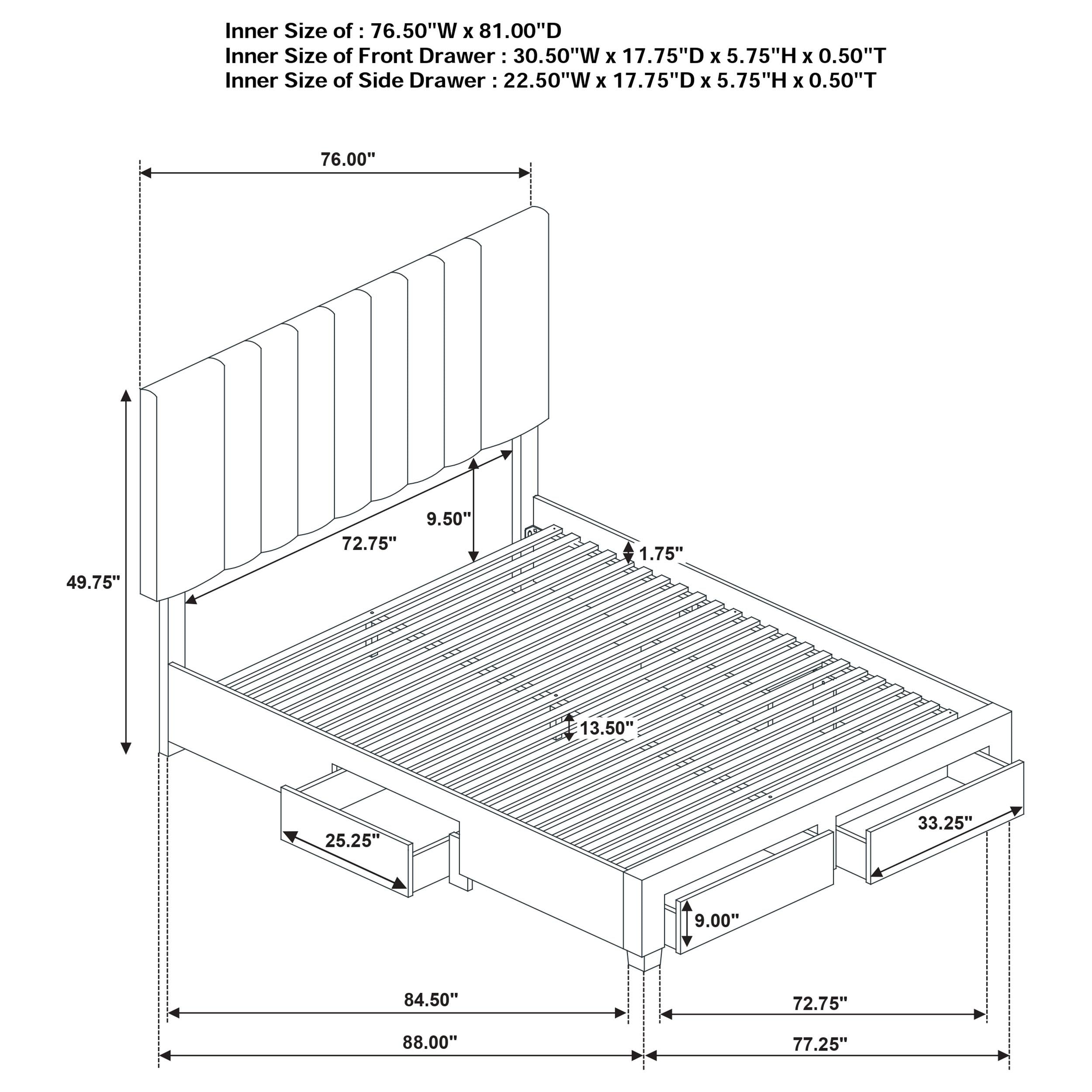  Coaster Furniture Wheatland 316010KE 4-drawer Upholstered Eastern King Storage Bed - Brown IMAGE 11