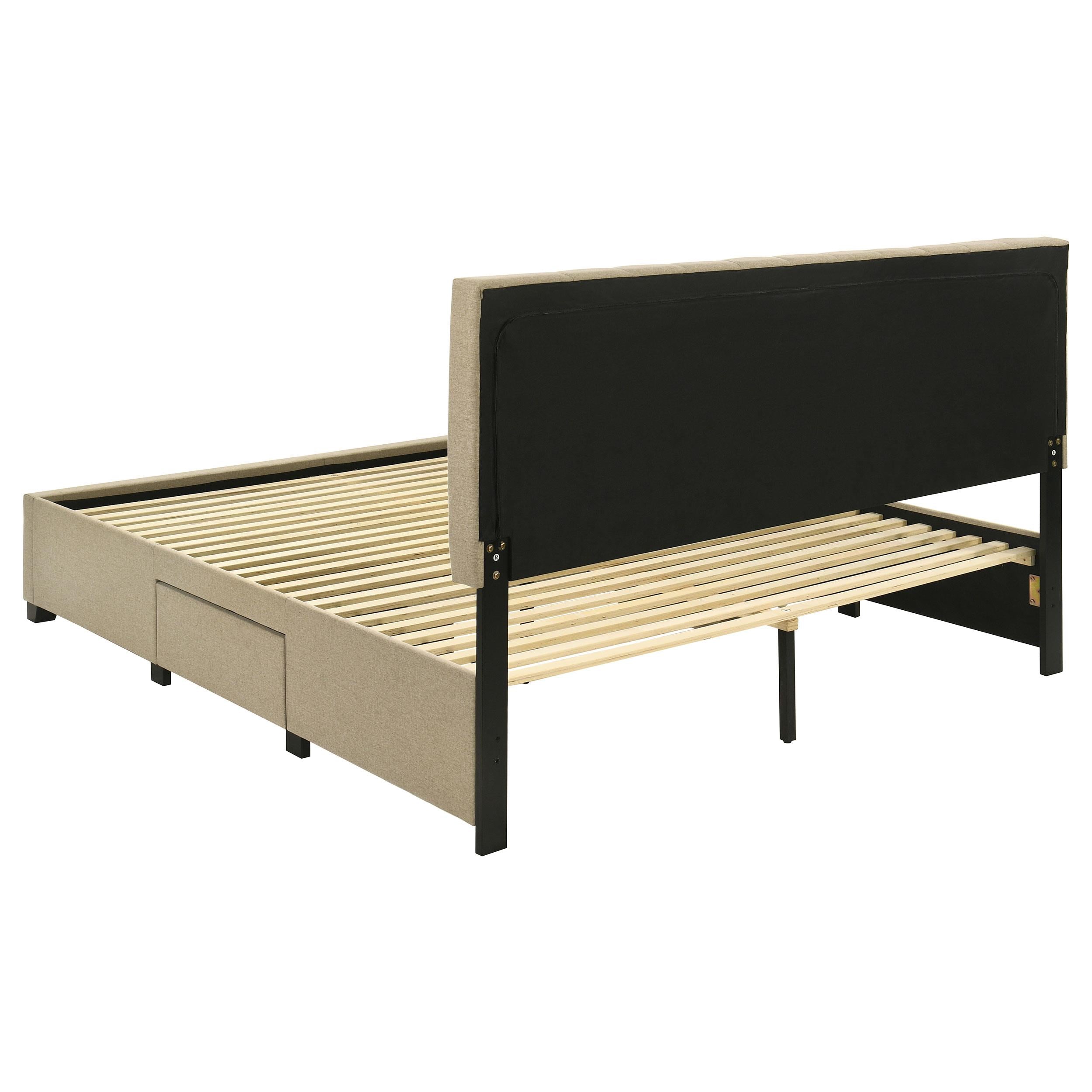  Coaster Furniture Wheatland 316010KE 4-drawer Upholstered Eastern King Storage Bed - Brown IMAGE 3
