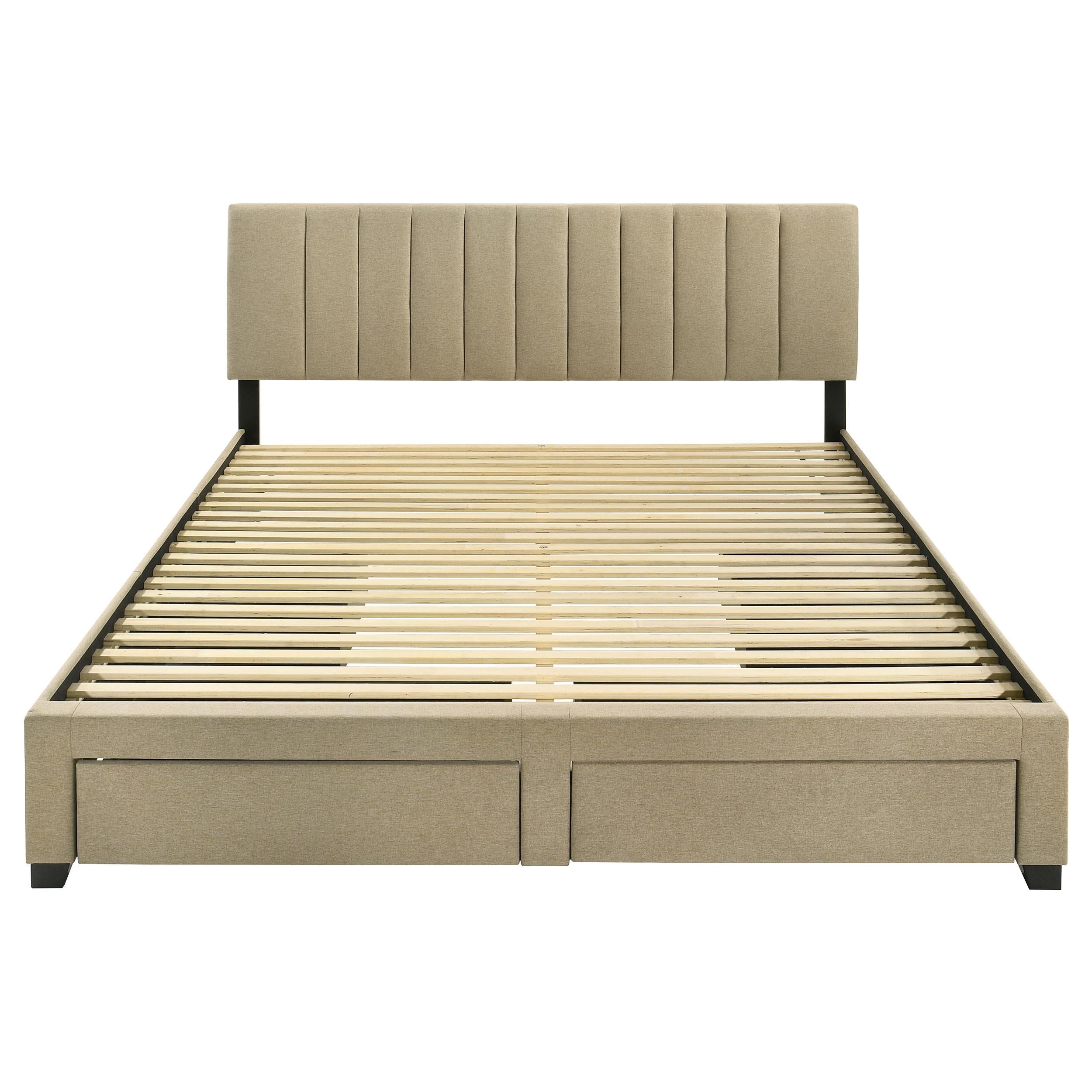  Coaster Furniture Wheatland 316010KE 4-drawer Upholstered Eastern King Storage Bed - Brown IMAGE 7