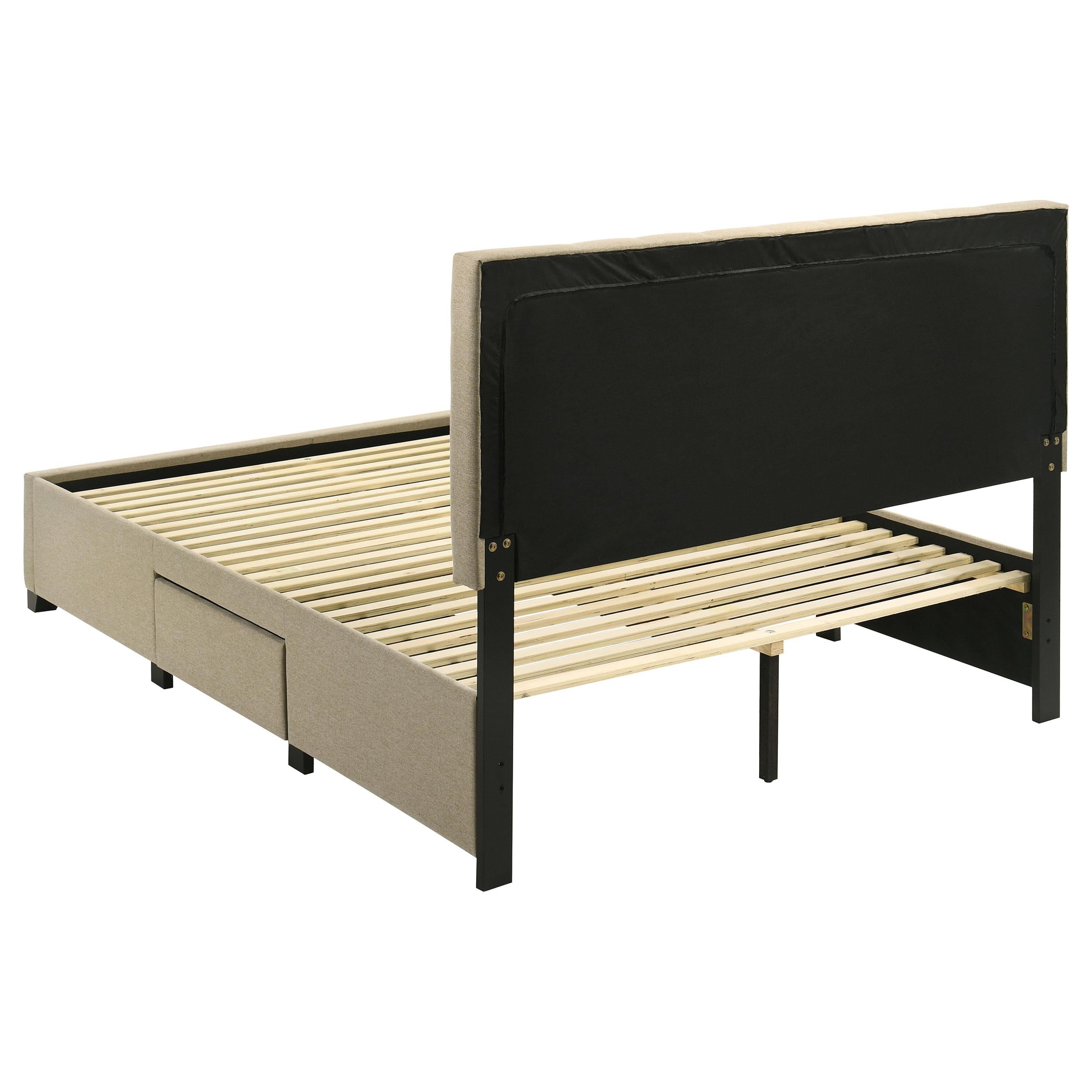  Coaster Furniture Wheatland 316010Q 4-drawer Upholstered Queen Storage Bed - Light Brown IMAGE 2