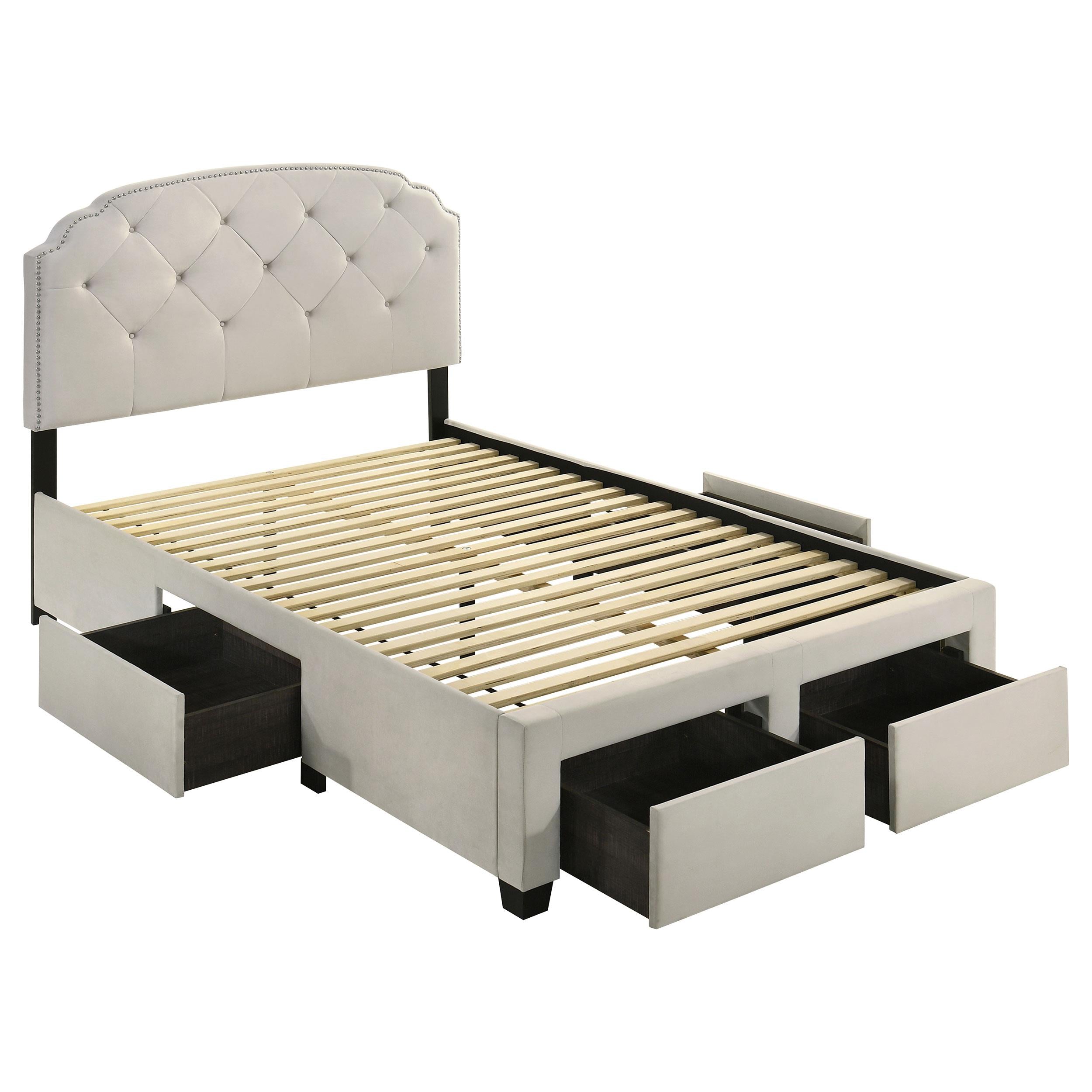  Coaster Furniture Marianna 316011F 4-drawer Upholstered Full Storage Bed - Cream IMAGE 3