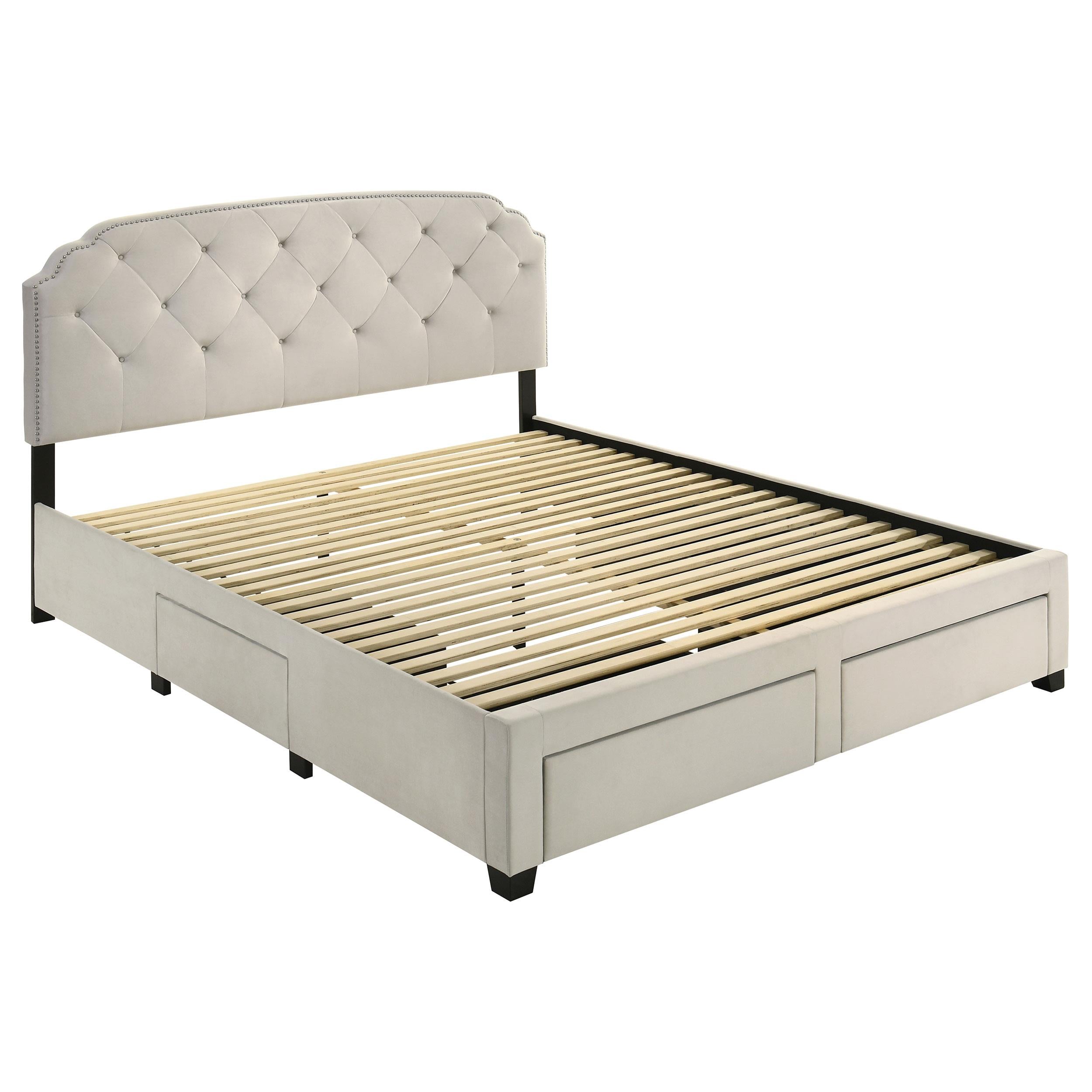  Coaster Furniture Marianna 316011KE 4-drawer Upholstered Eastern King Storage Bed - Cream IMAGE 12
