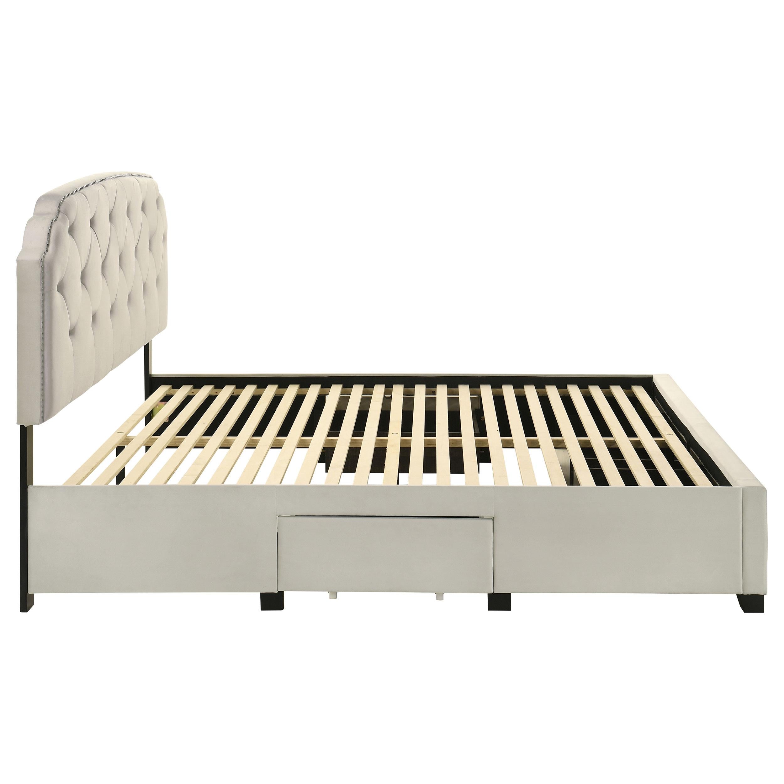  Coaster Furniture Marianna 316011KE 4-drawer Upholstered Eastern King Storage Bed - Cream IMAGE 5