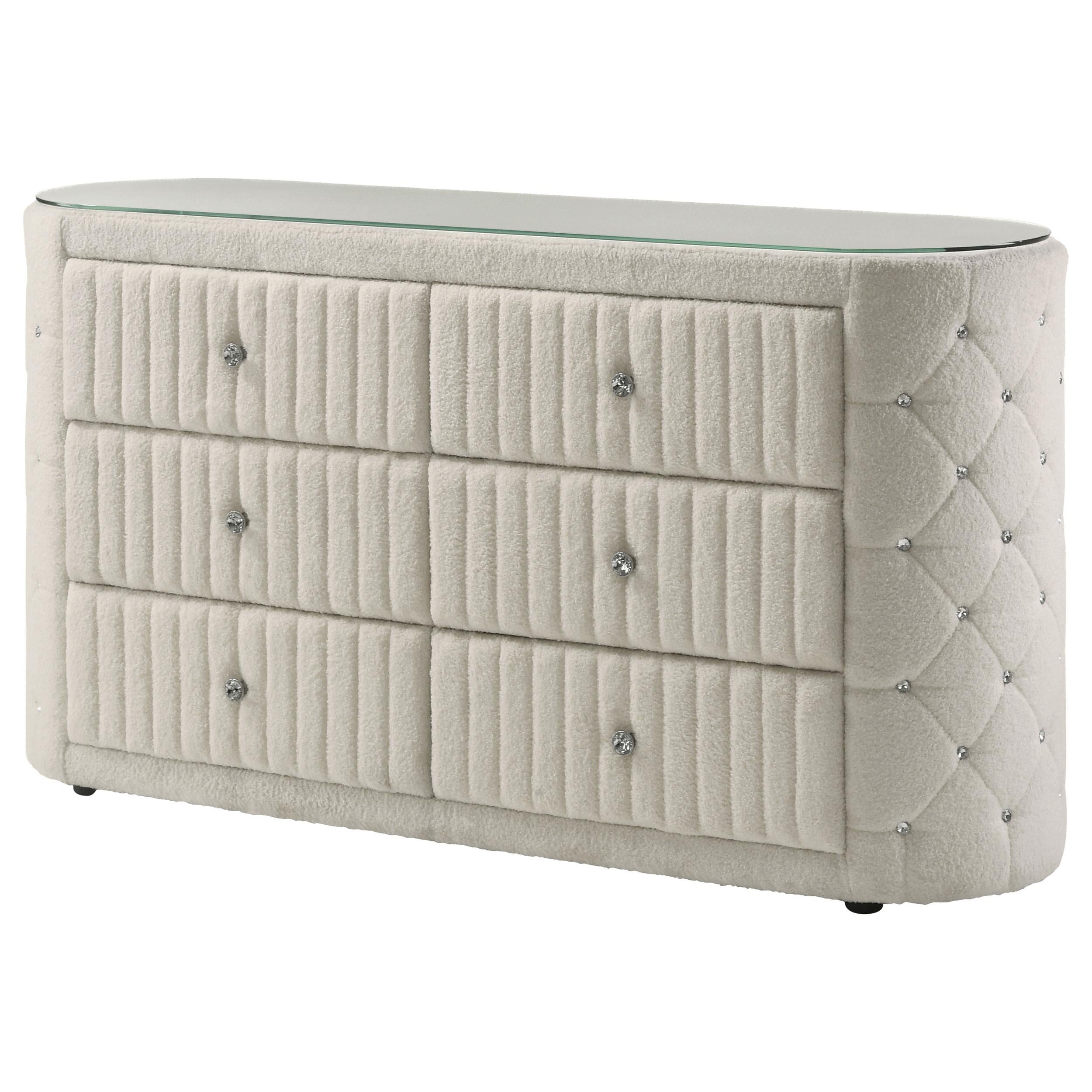  Coaster Furniture Sonya 360113 6-drawer Upholstered Bedroom Dresser - Ivory IMAGE 11