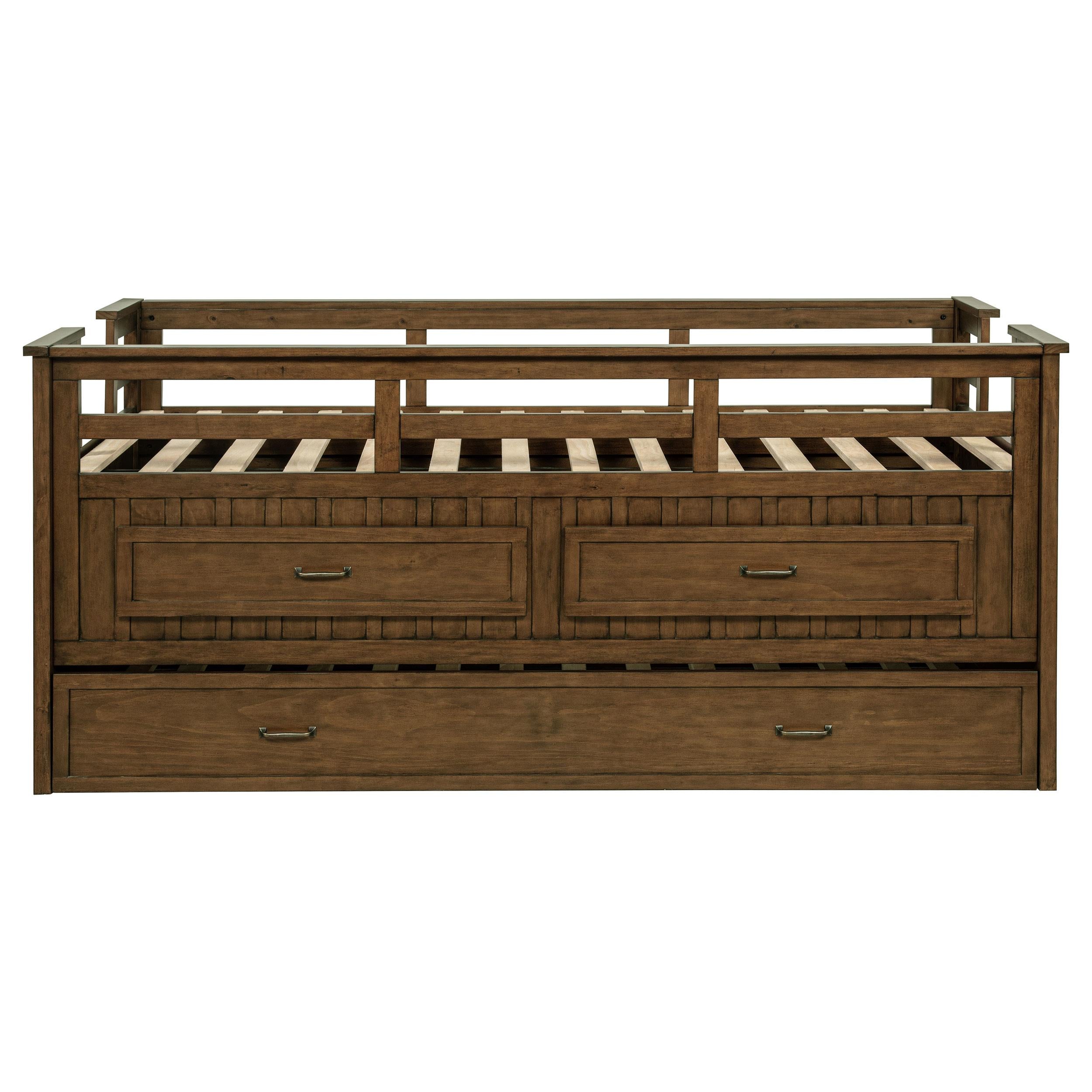  Coaster Furniture Carlsbad 400716T Wood Twin Captains Bed With Trundle - Medium Brown IMAGE 10