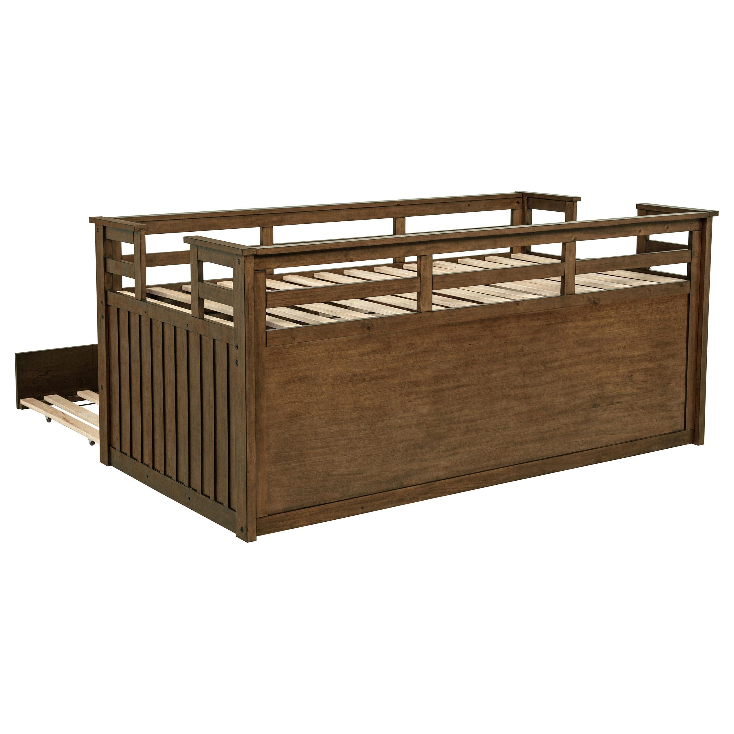  Coaster Furniture Carlsbad 400716T Wood Twin Captains Bed With Trundle - Medium Brown IMAGE 11