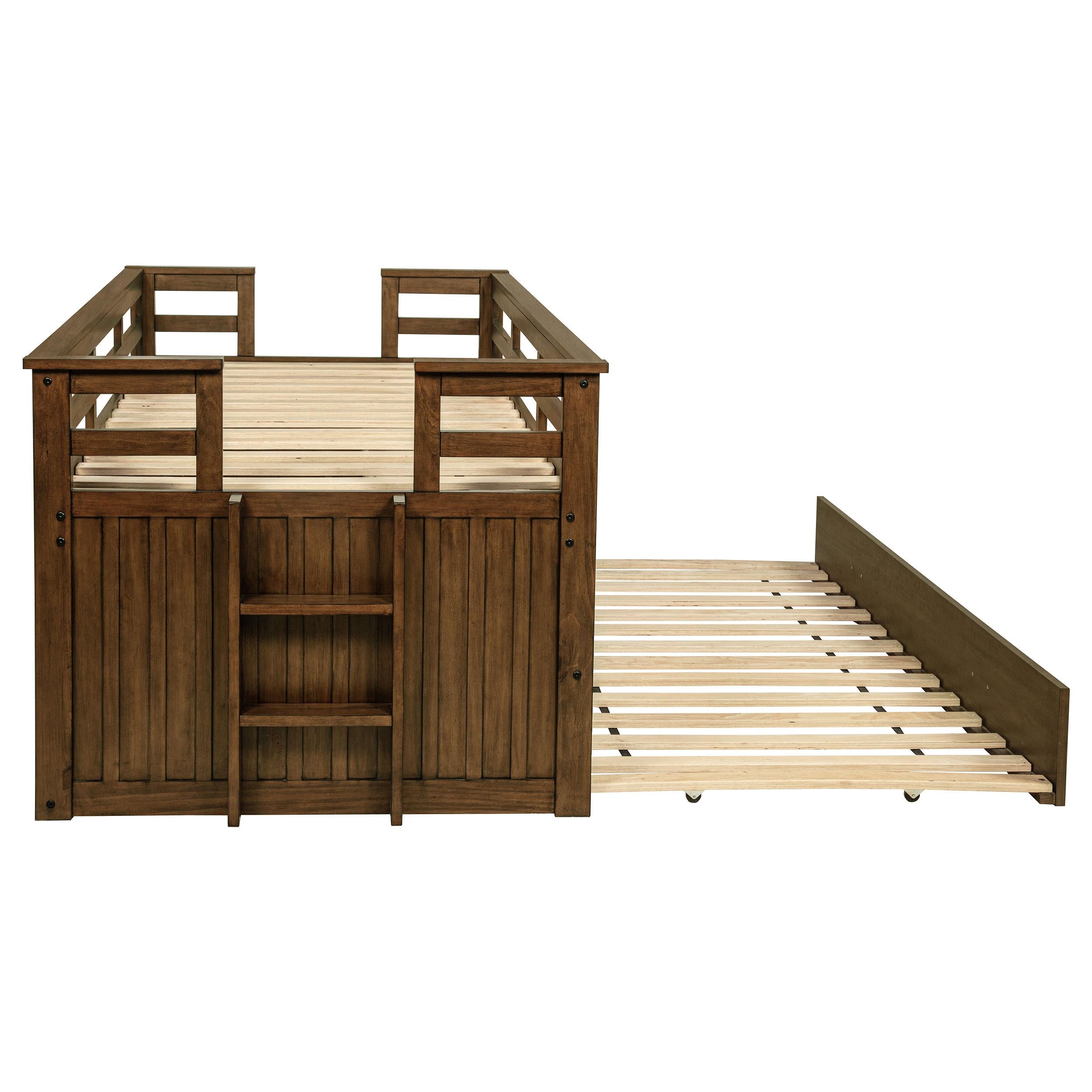  Coaster Furniture Carlsbad 400716T Wood Twin Captains Bed With Trundle - Medium Brown IMAGE 5