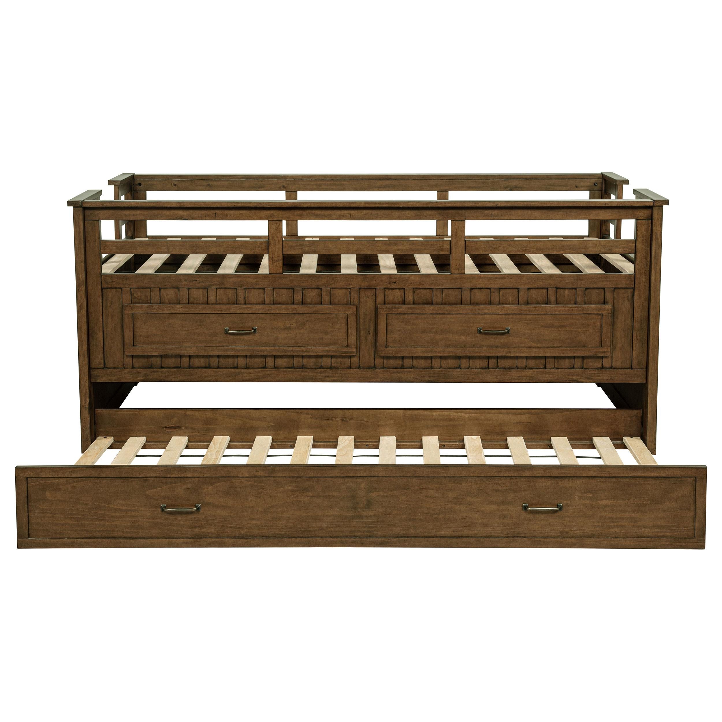  Coaster Furniture Carlsbad 400716T Wood Twin Captains Bed With Trundle - Medium Brown IMAGE 6