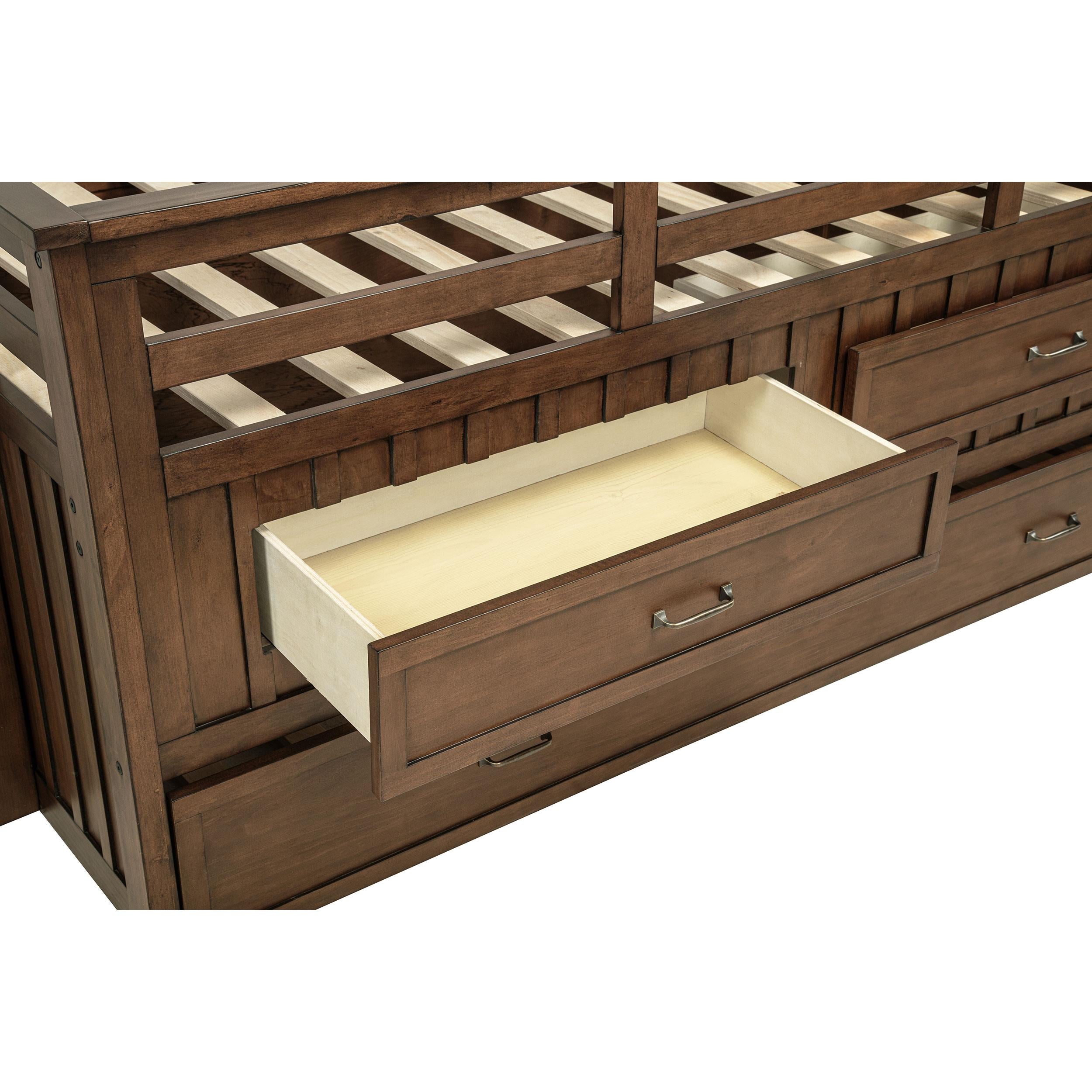  Coaster Furniture Carlsbad 400716T Wood Twin Captains Bed With Trundle - Medium Brown IMAGE 7