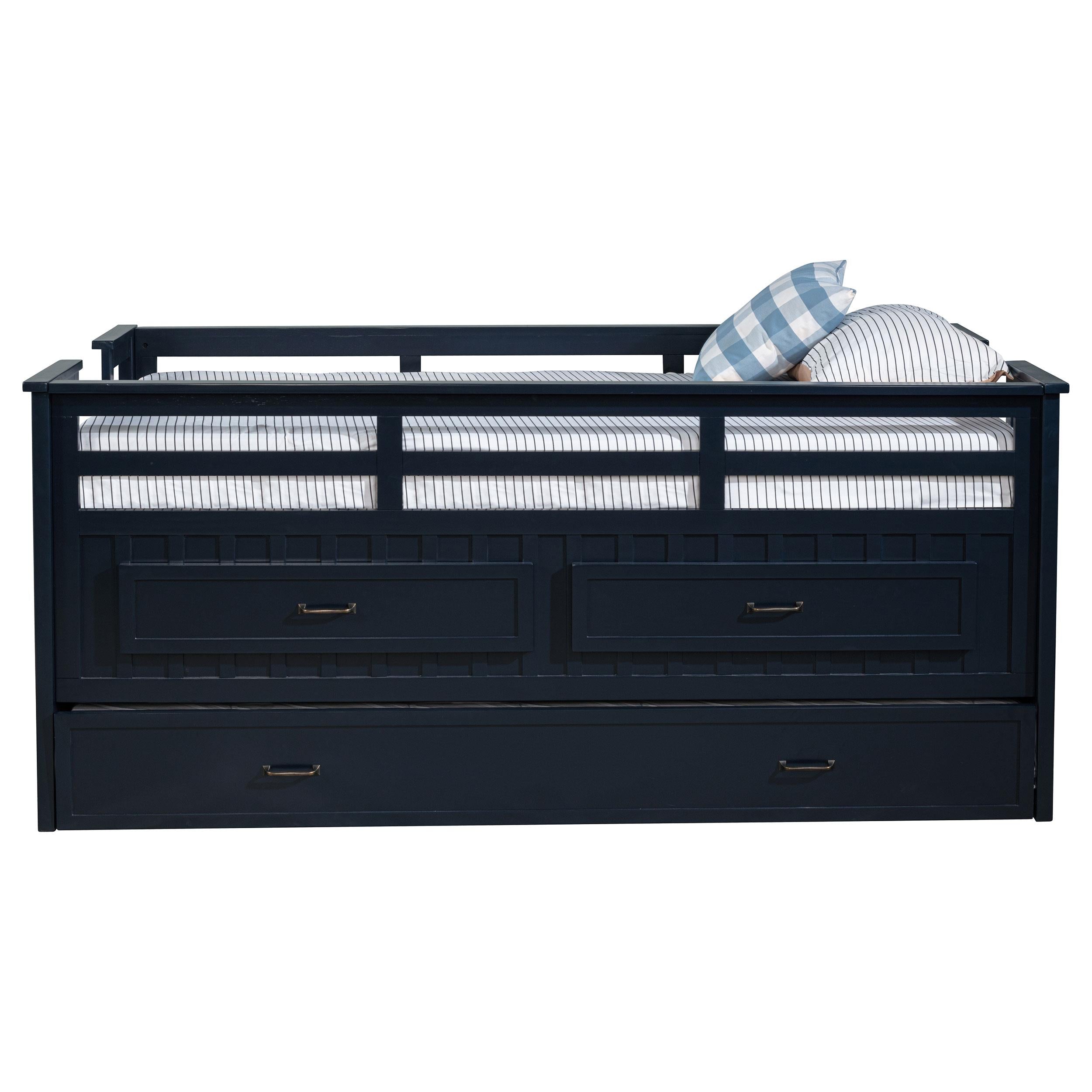  Coaster Furniture Carlsbad 401980T Wood Twin Captains Bed With Trundle - Navy Blue IMAGE 13