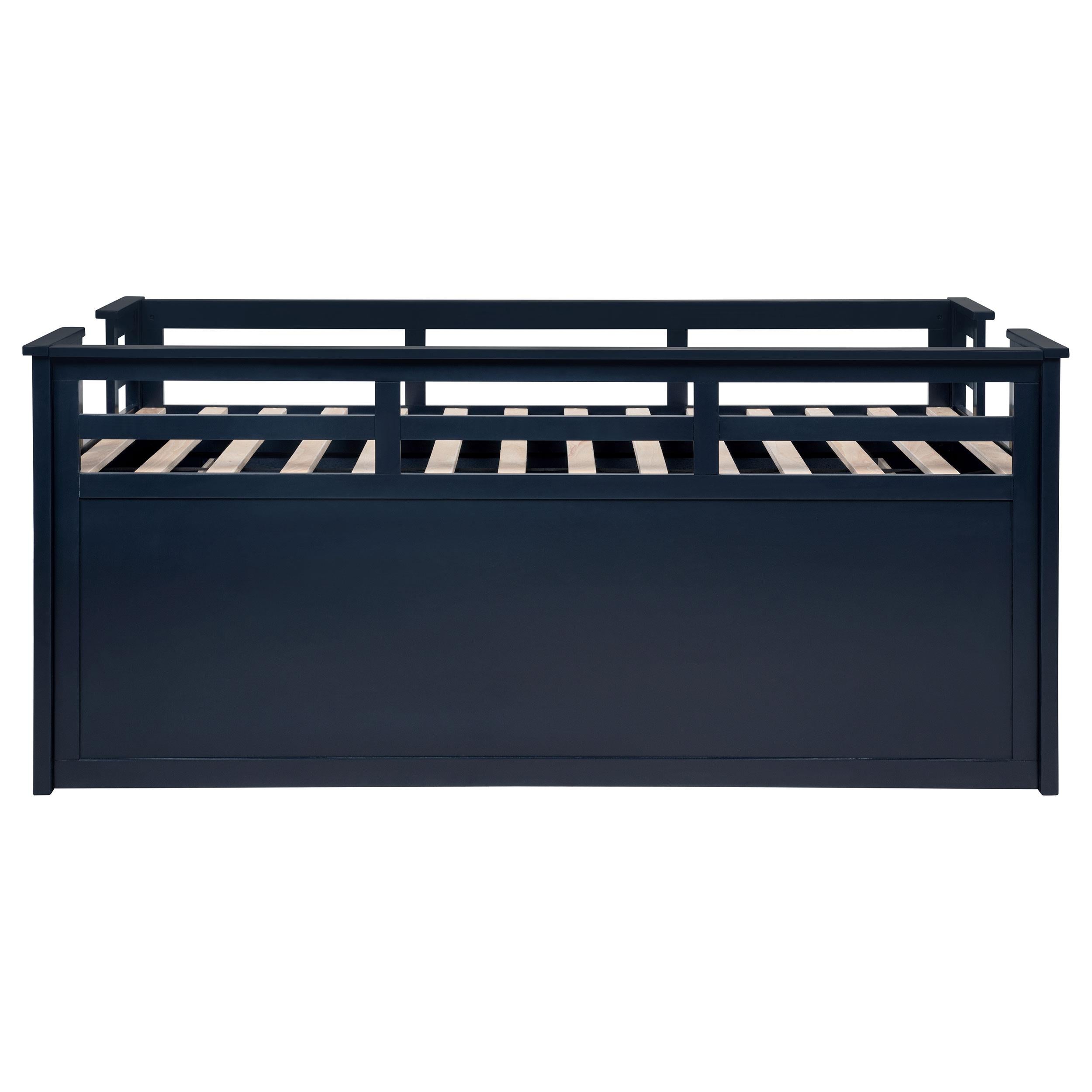  Coaster Furniture Carlsbad 401980T Wood Twin Captains Bed With Trundle - Navy Blue IMAGE 3