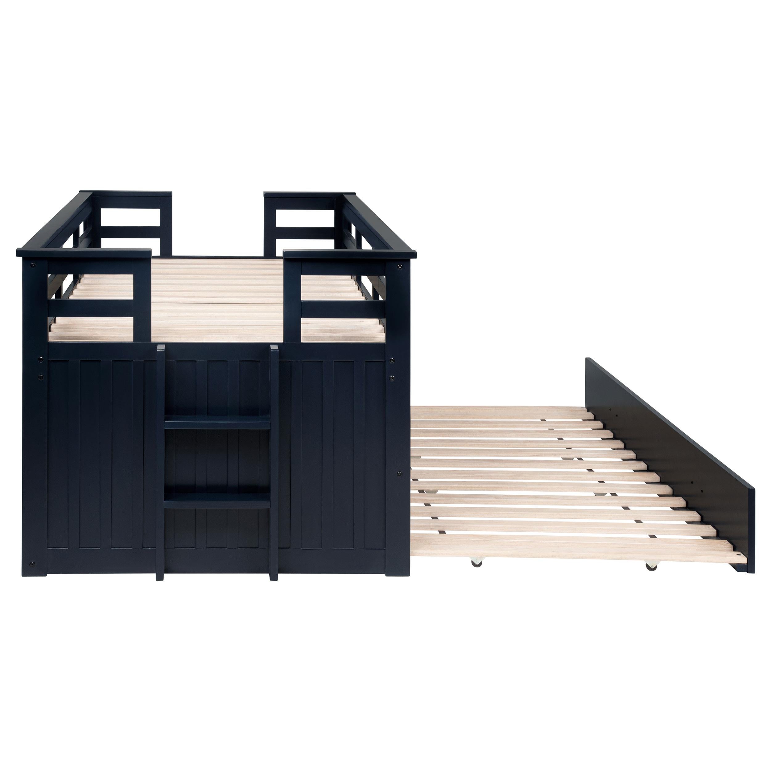  Coaster Furniture Carlsbad 401980T Wood Twin Captains Bed With Trundle - Navy Blue IMAGE 9