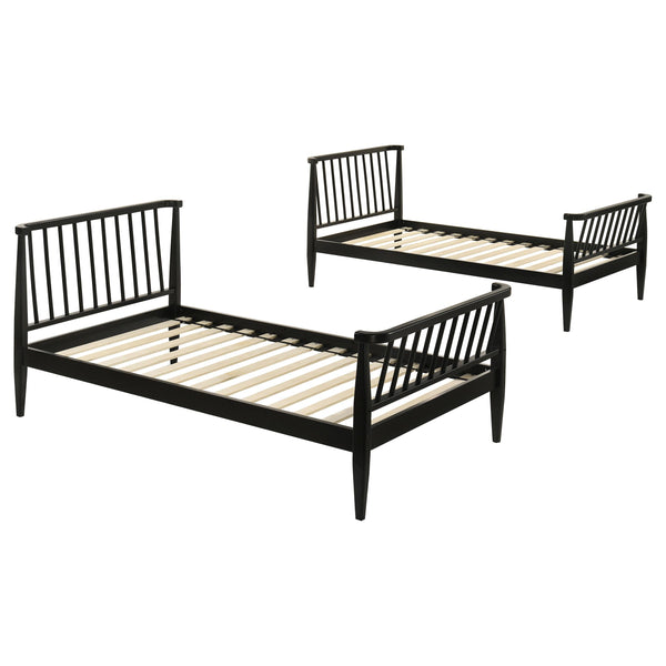 Coaster Furniture Abram 460061BLKT Windsor Twin Over Twin Wood Bunk Bed with Ladder - Black