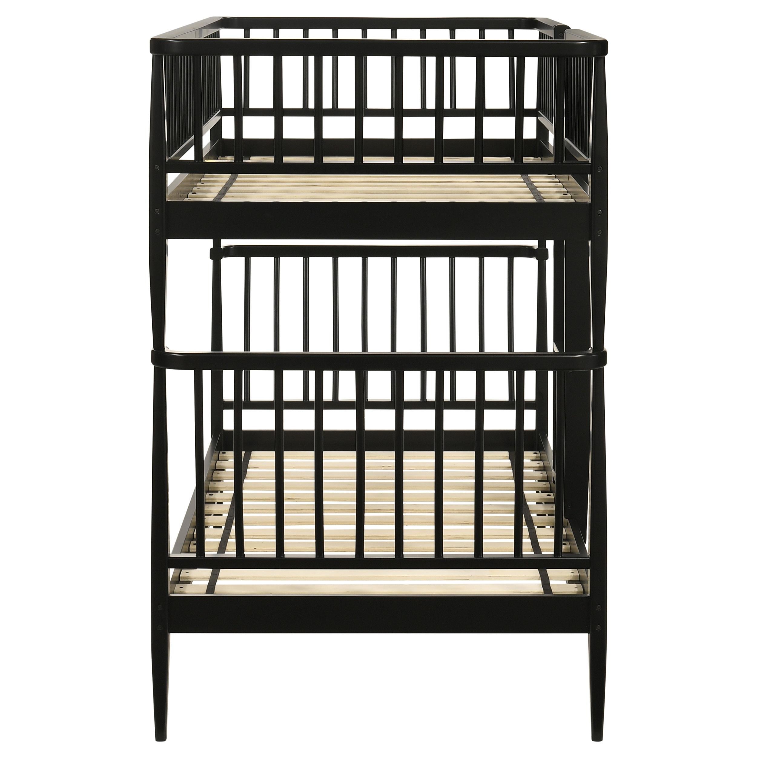  Coaster Furniture Abram 460061BLKT Windsor Twin Over Twin Wood Bunk Bed with Ladder - Black IMAGE 6