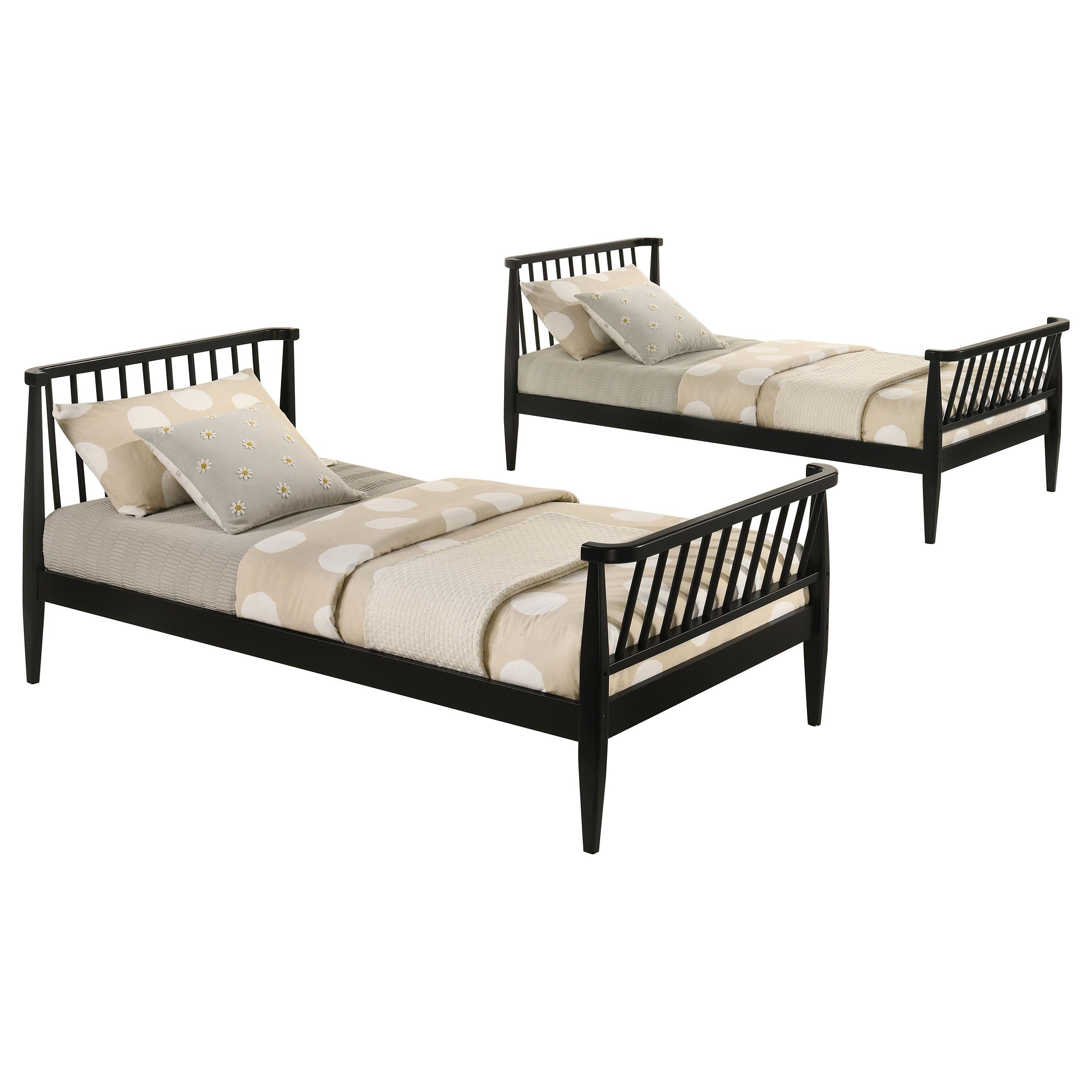  Coaster Furniture Abram 460061BLKT Windsor Twin Over Twin Wood Bunk Bed with Ladder - Black IMAGE 7