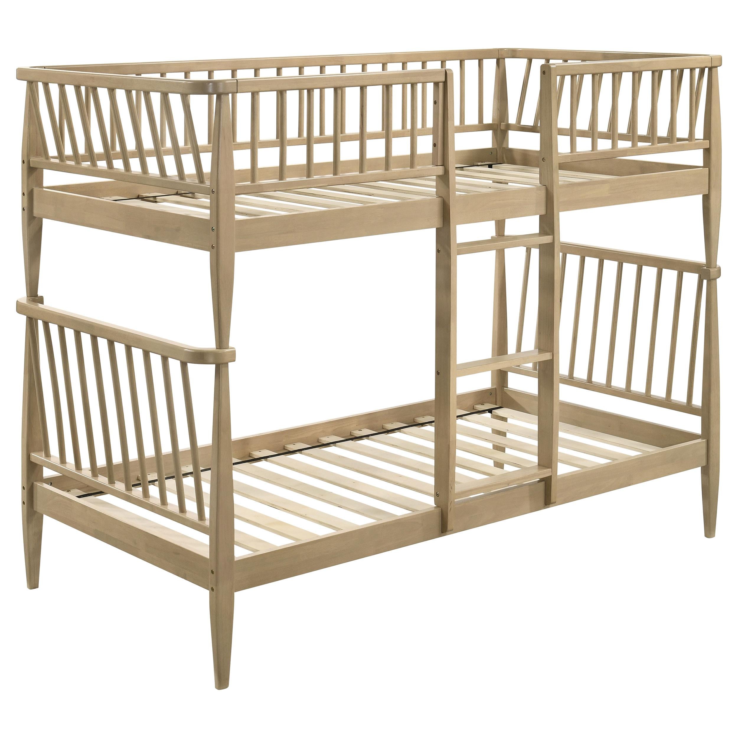  Coaster Furniture Abram 460061T Windsor Twin Over Twin Wood Bunk Bed with Ladder - Almond IMAGE 2