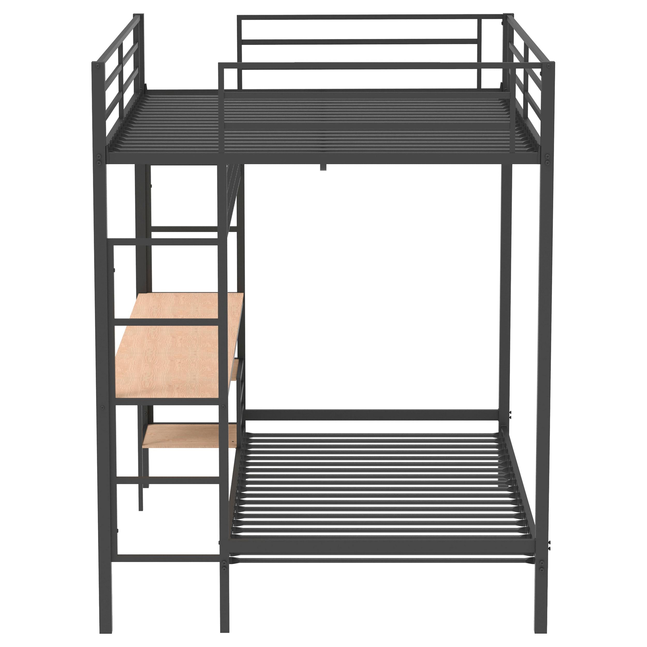  Coaster Furniture Bettoni 460209BLK Metal Full Over Twin Workstation Bunk Bed - Matte Black IMAGE 3