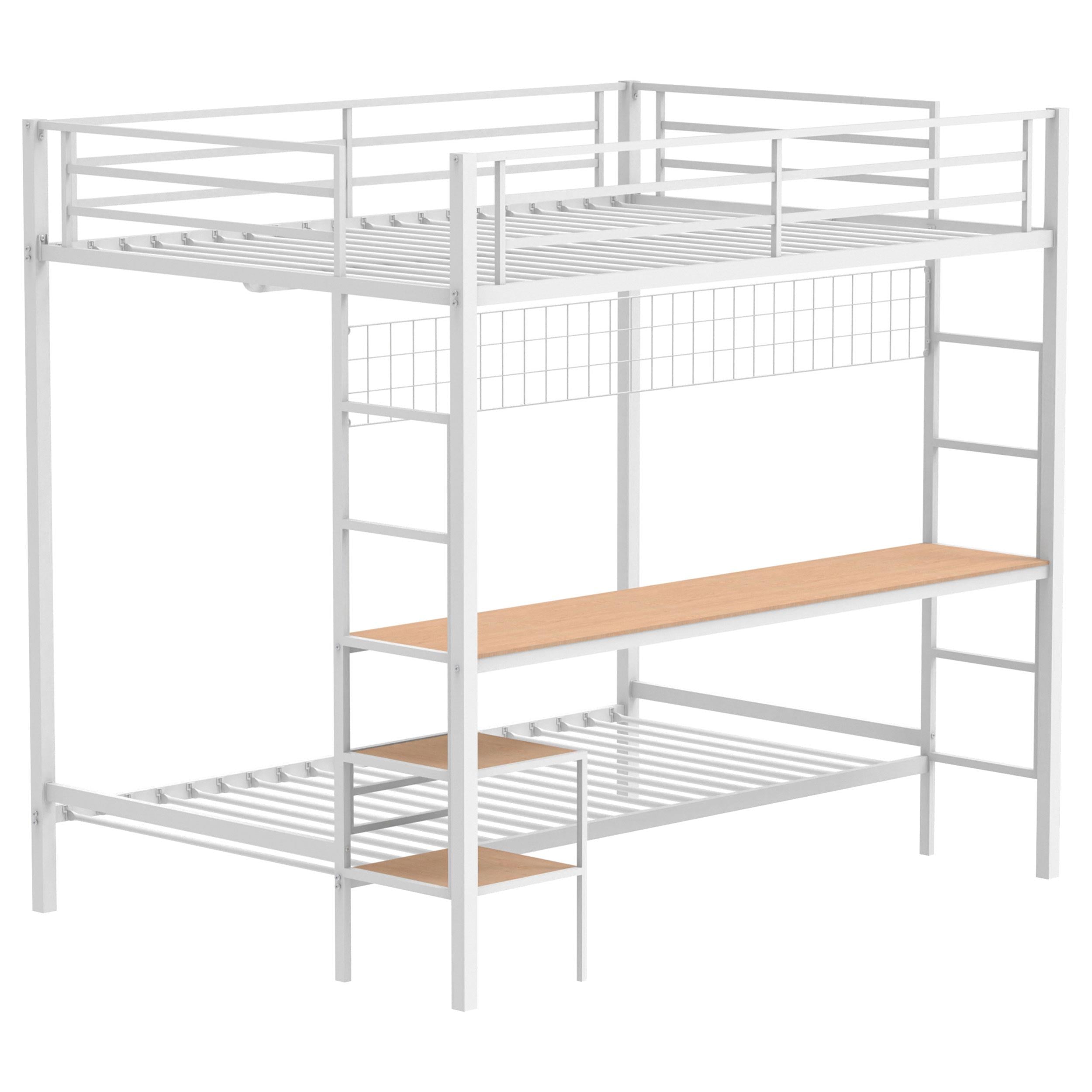  Coaster Furniture Bettoni 460209WHT Metal Full Over Twin Workstation Bunk Bed - Matte White IMAGE 3