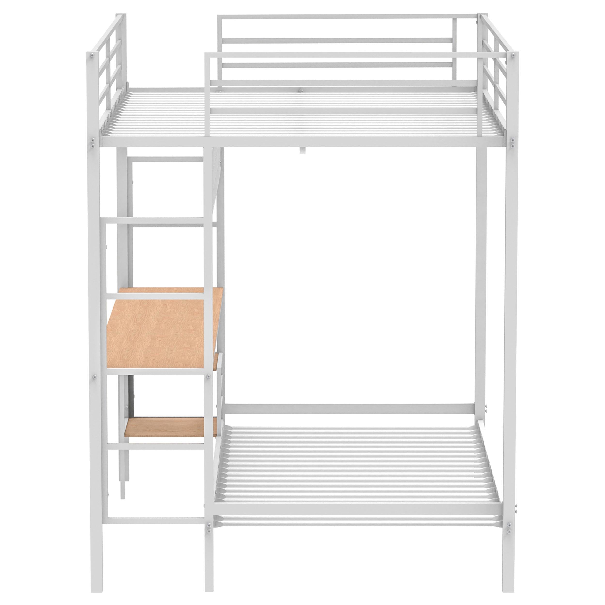  Coaster Furniture Bettoni 460209WHT Metal Full Over Twin Workstation Bunk Bed - Matte White IMAGE 4