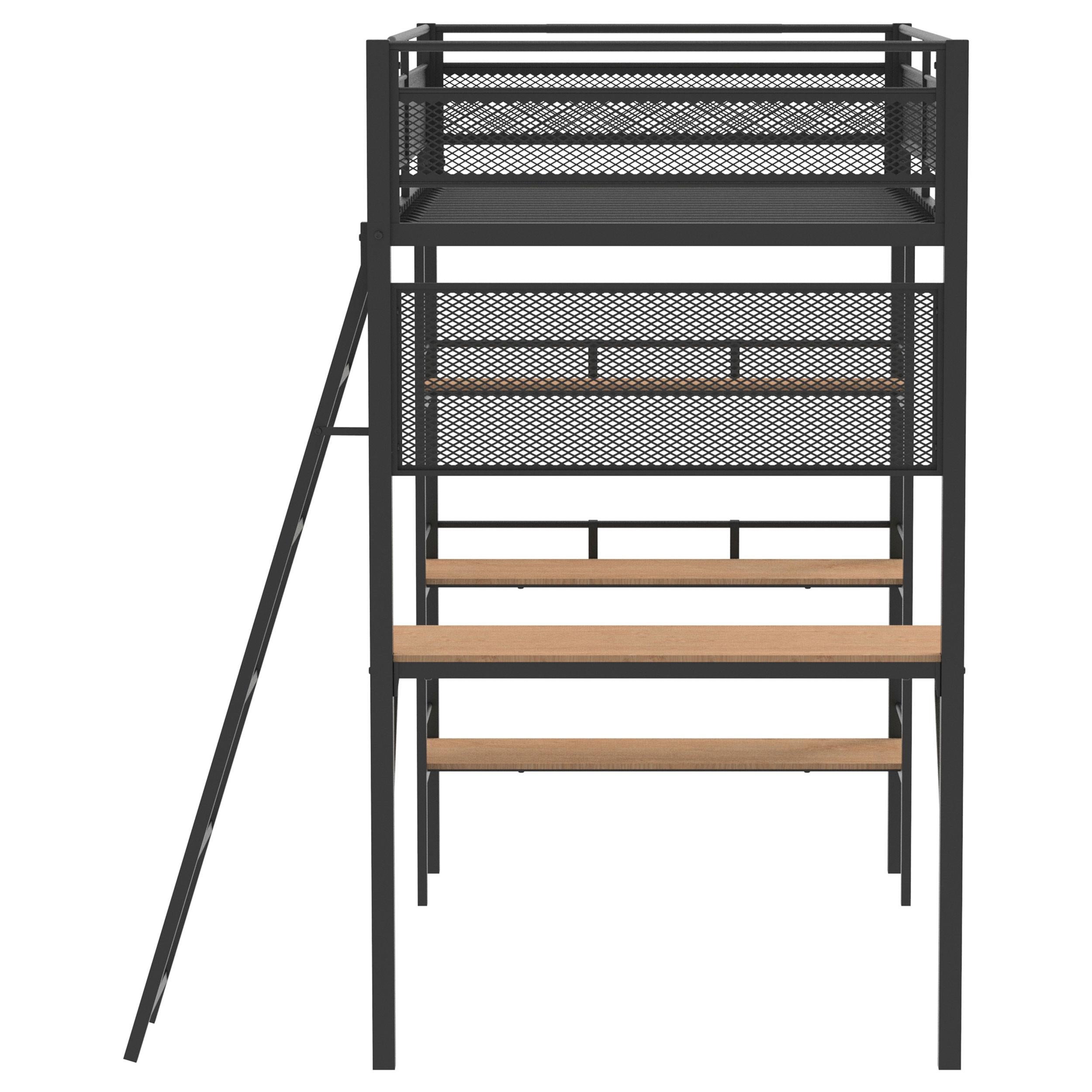  Coaster Furniture Campus 460332BLK 3-shelf Metal Twin Workstation Loft Bed - Matte Black IMAGE 4
