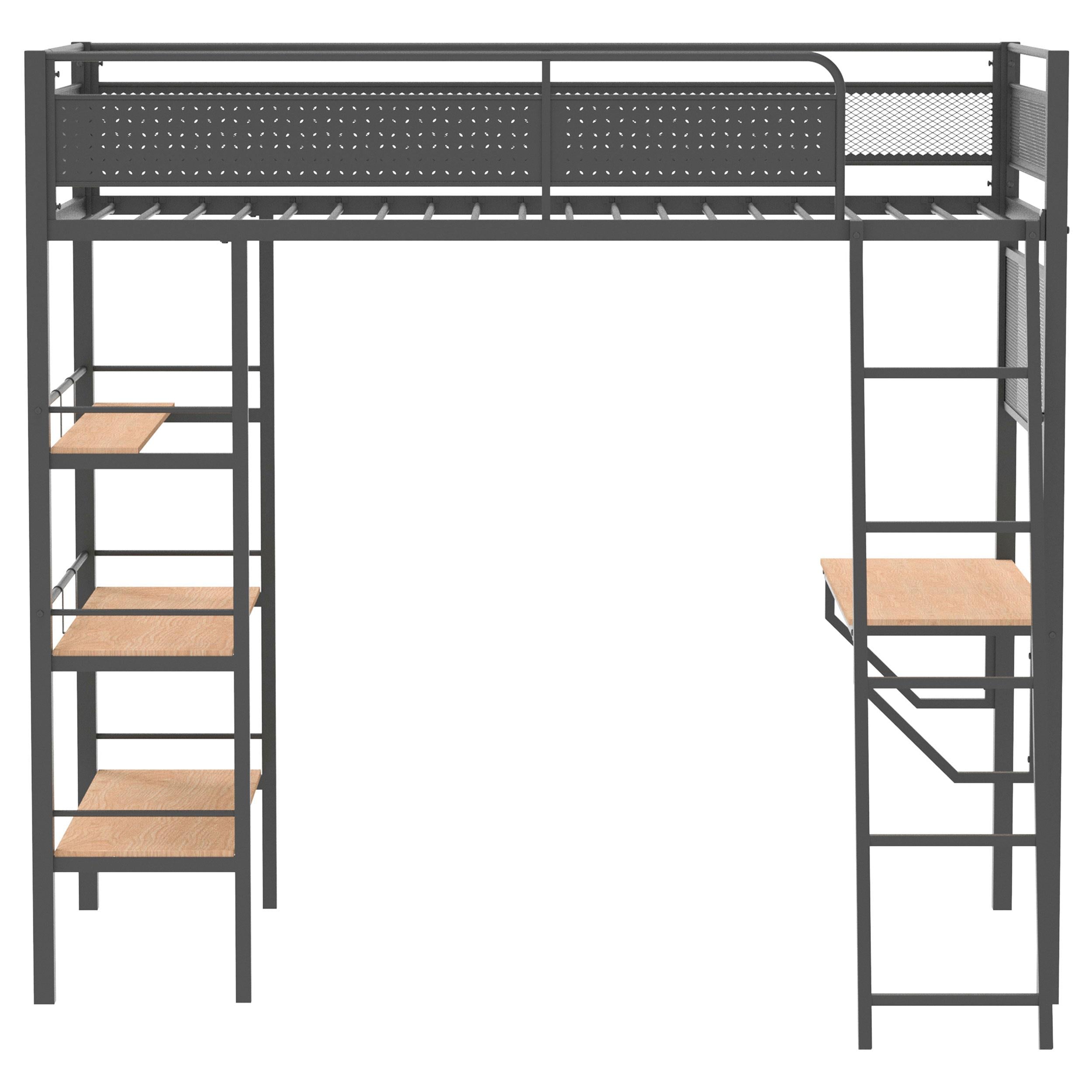  Coaster Furniture Campus 460332BLK 3-shelf Metal Twin Workstation Loft Bed - Matte Black IMAGE 5