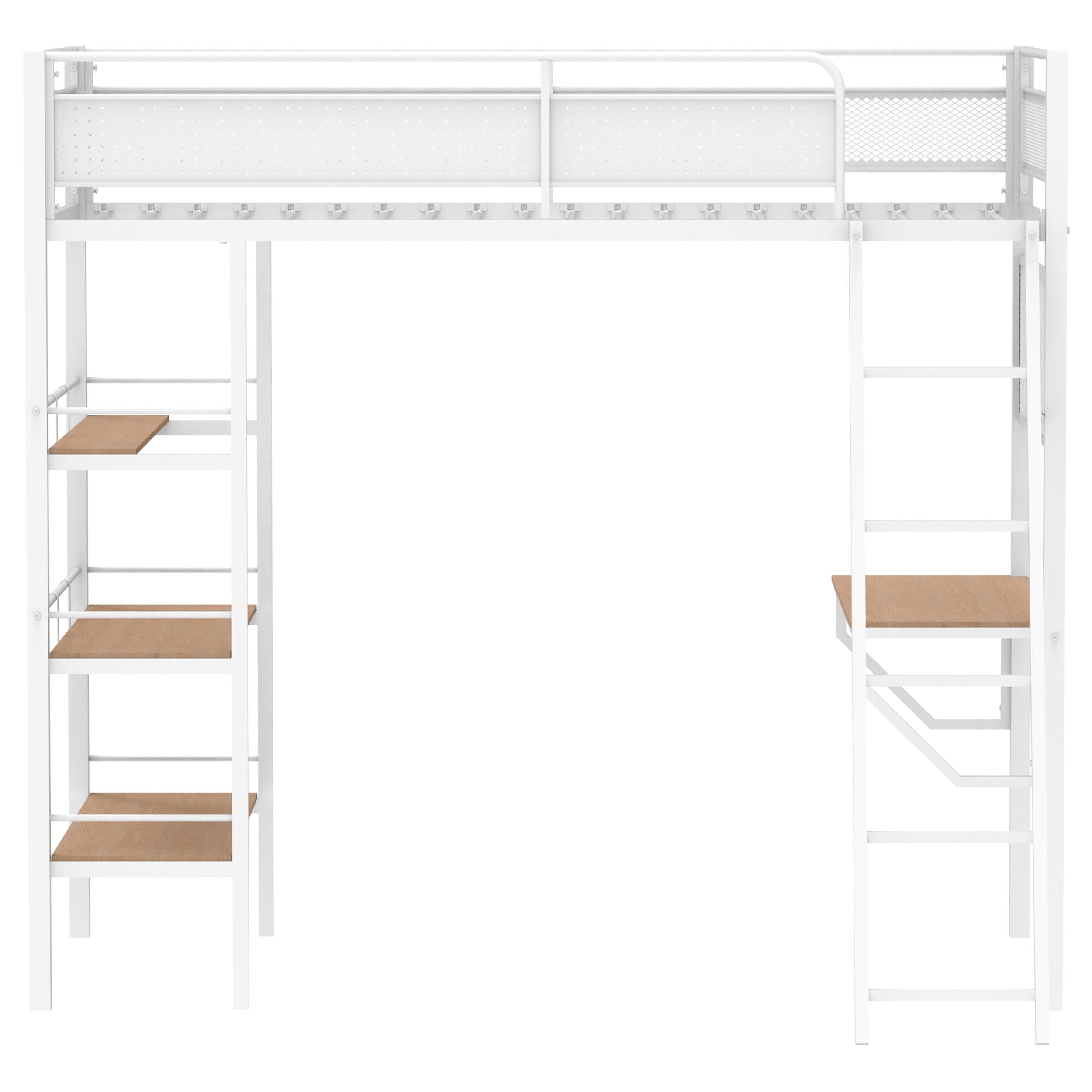  Coaster Furniture Campus 460332WHT 3-shelf Metal Twin Workstation Loft Bed - Matte White IMAGE 5