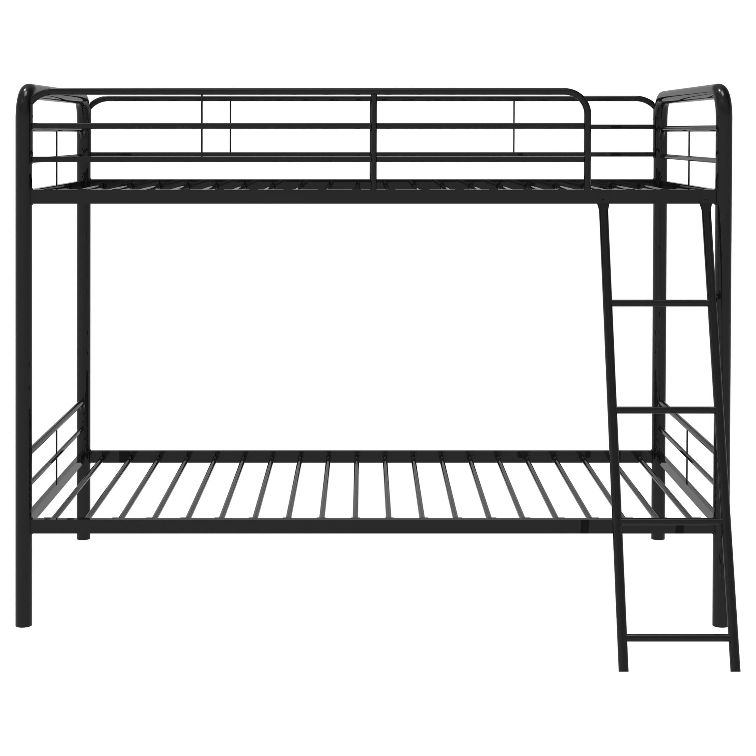  Coaster Furniture Carson 460334BLK Metal Twin Over Twin Bunk Bed - Glossy Black IMAGE 1