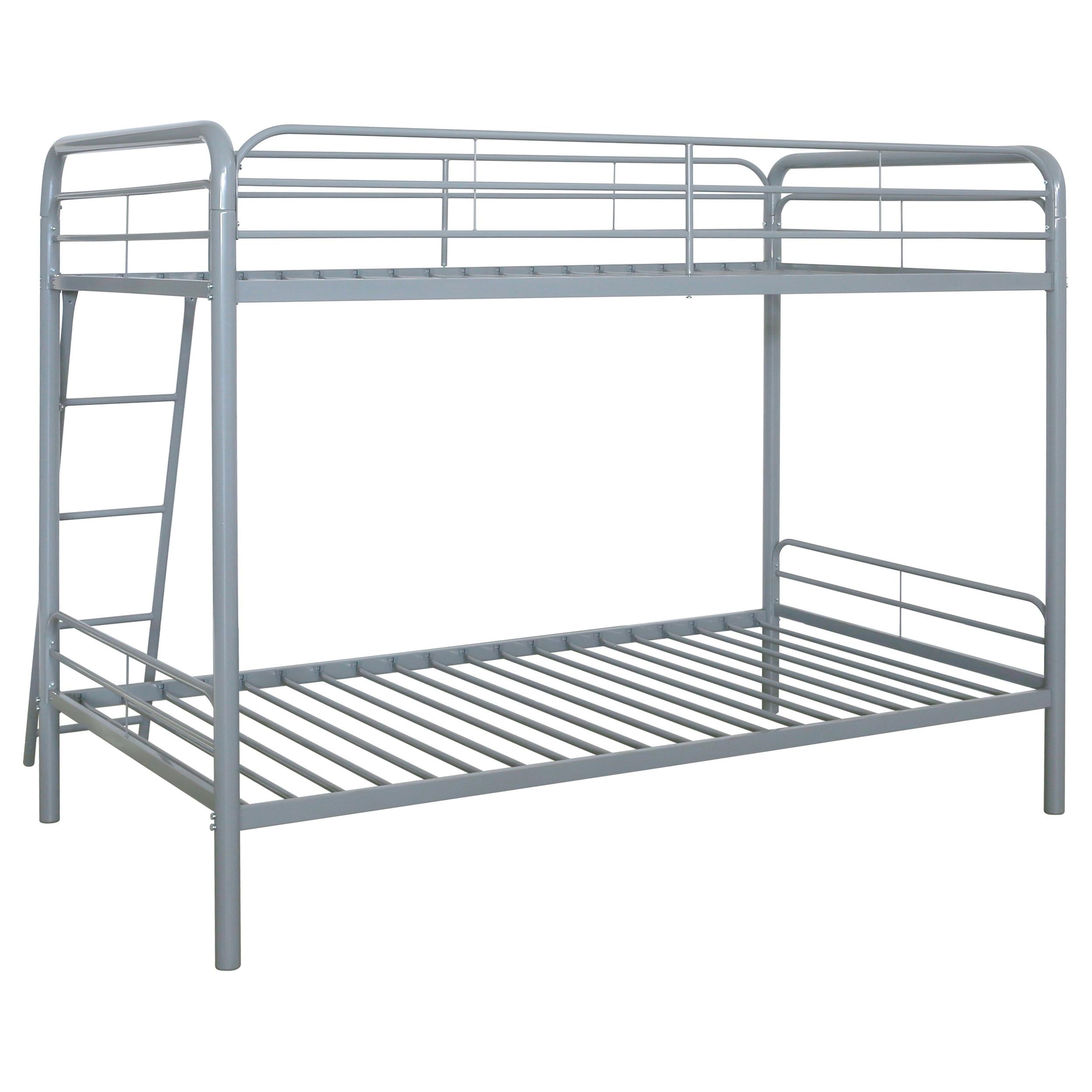  Coaster Furniture Carson 460334SVR Metal Twin Over Twin Bunk Bed - Glossy Silver IMAGE 2
