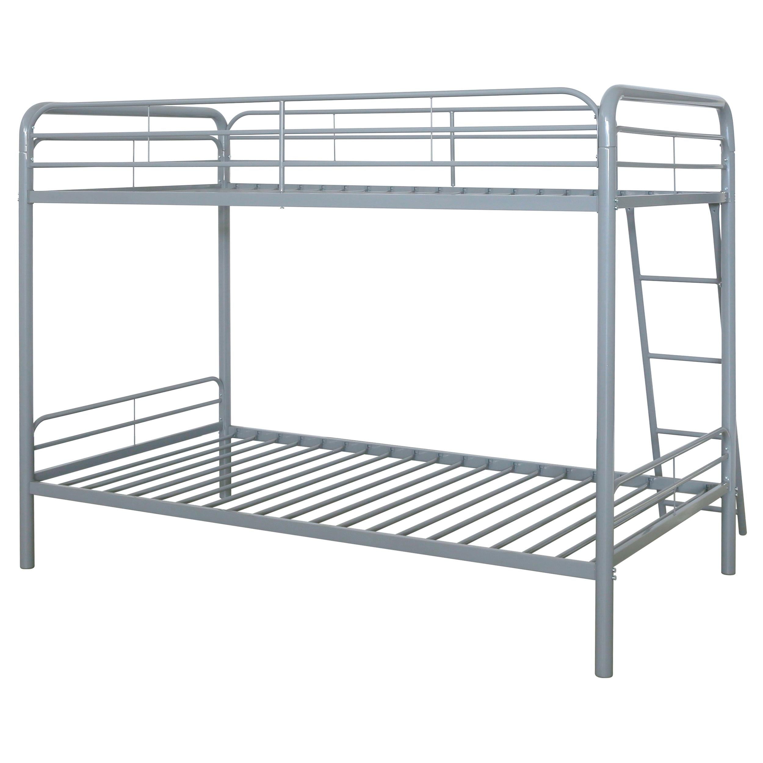  Coaster Furniture Carson 460334SVR Metal Twin Over Twin Bunk Bed - Glossy Silver IMAGE 4
