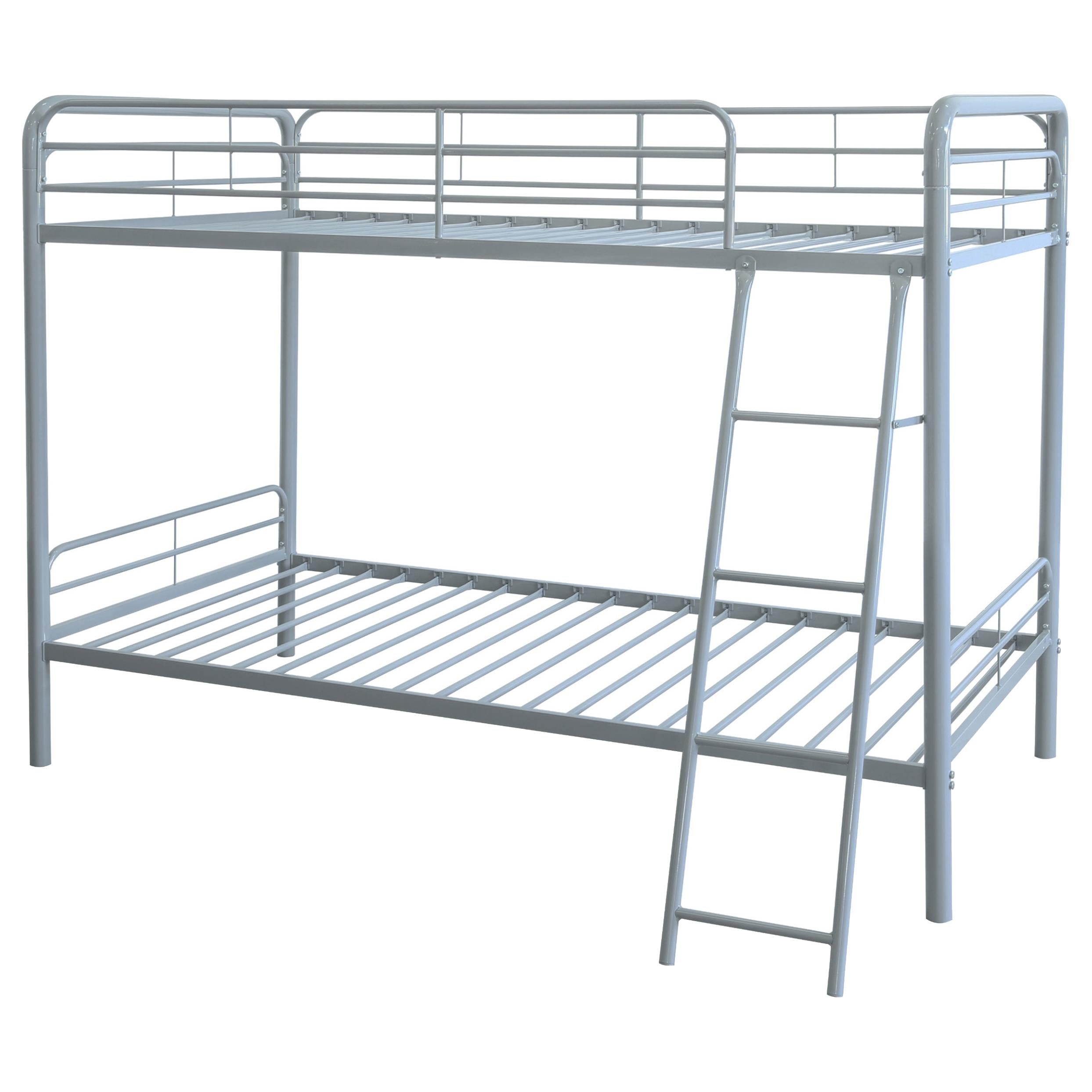  Coaster Furniture Carson 460334SVR Metal Twin Over Twin Bunk Bed - Glossy Silver IMAGE 7