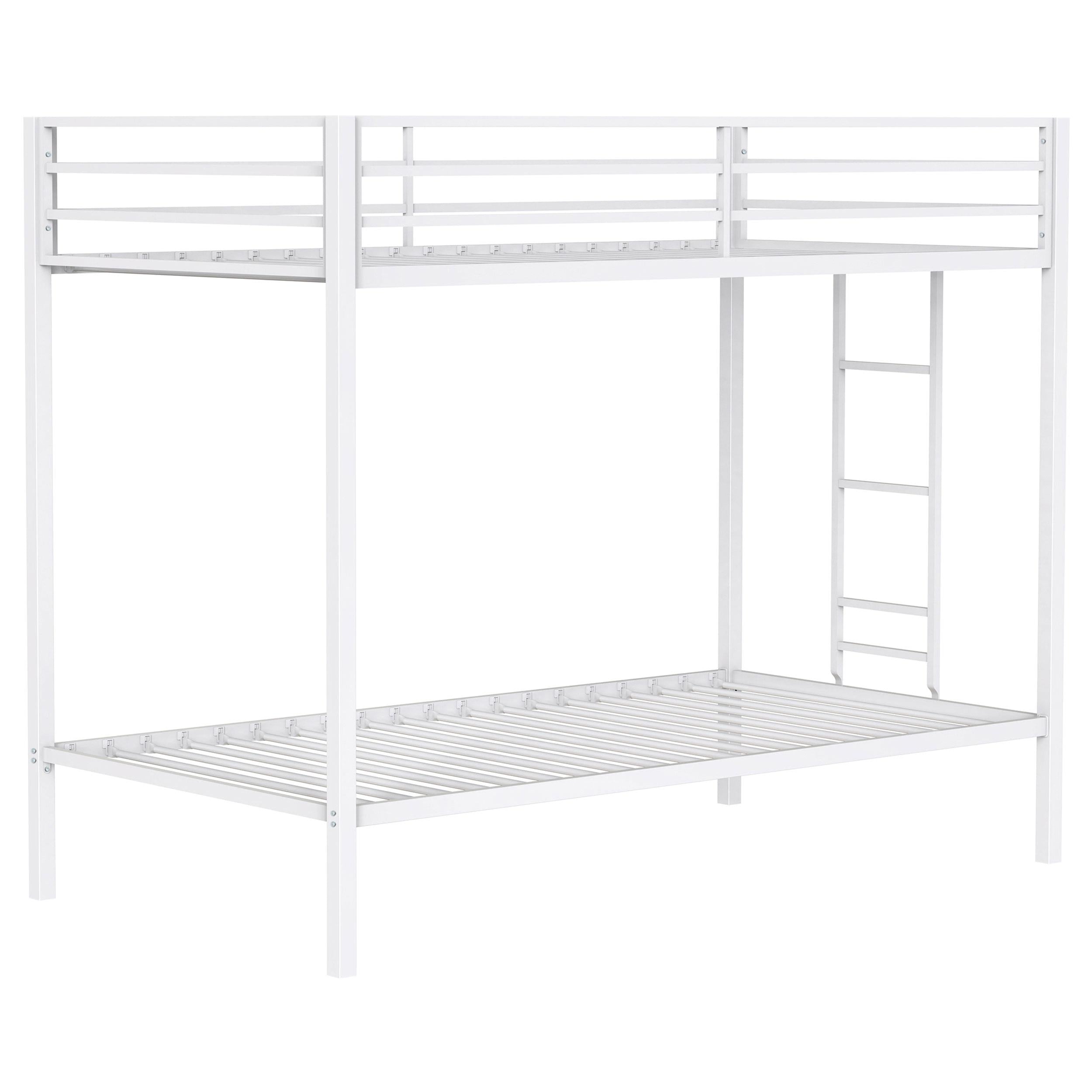  Coaster Furniture Alevera 460361WHT Metal Twin Over Twin Bunk Bed with Ladder - White IMAGE 1