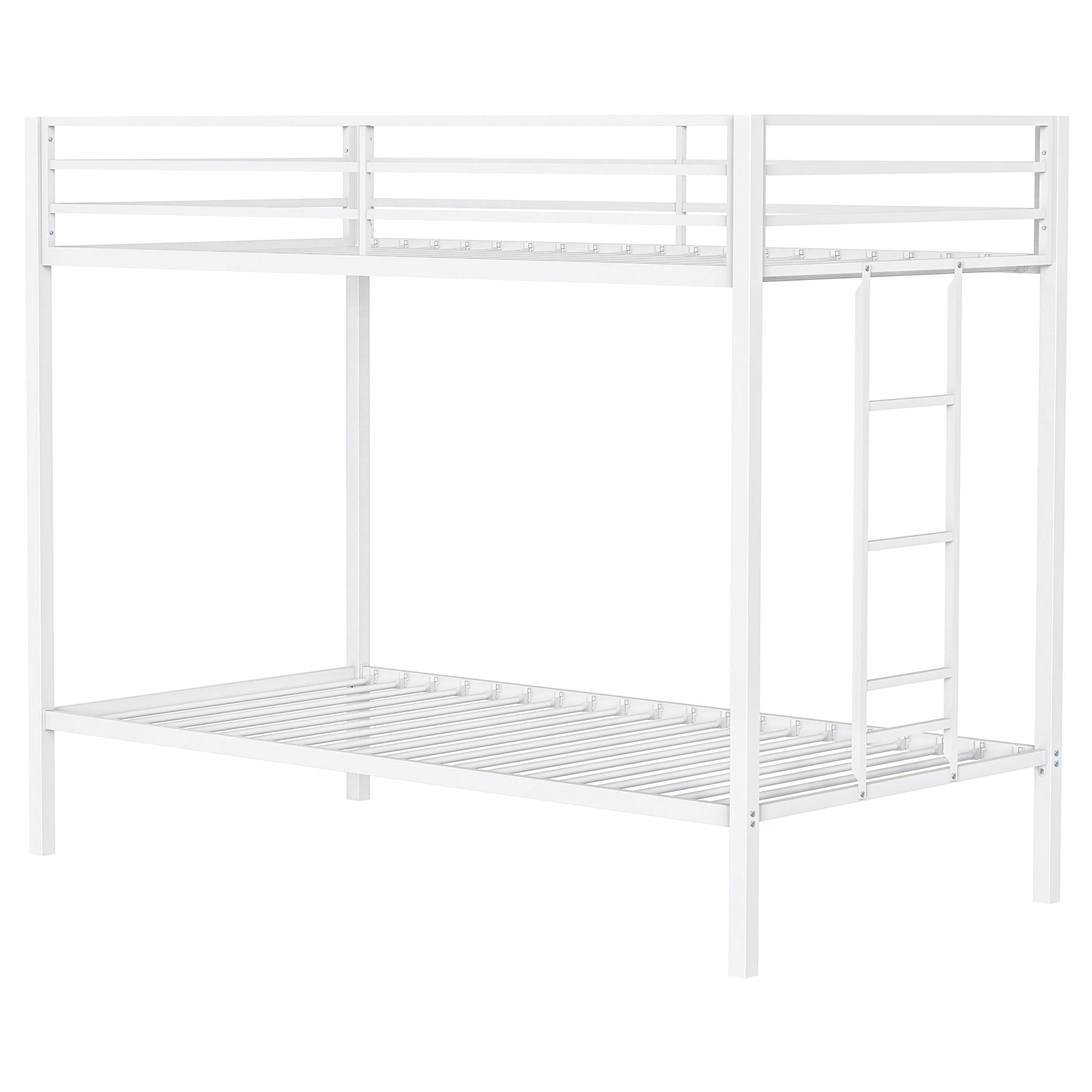 Coaster Furniture Alevera 460361WHT Metal Twin Over Twin Bunk Bed with Ladder - White IMAGE 2