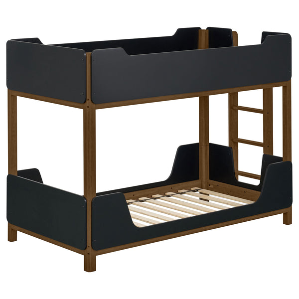 Coaster Furniture Morris 460369 Twin Over Twin Wood Bunk Bed - Black/Walnut