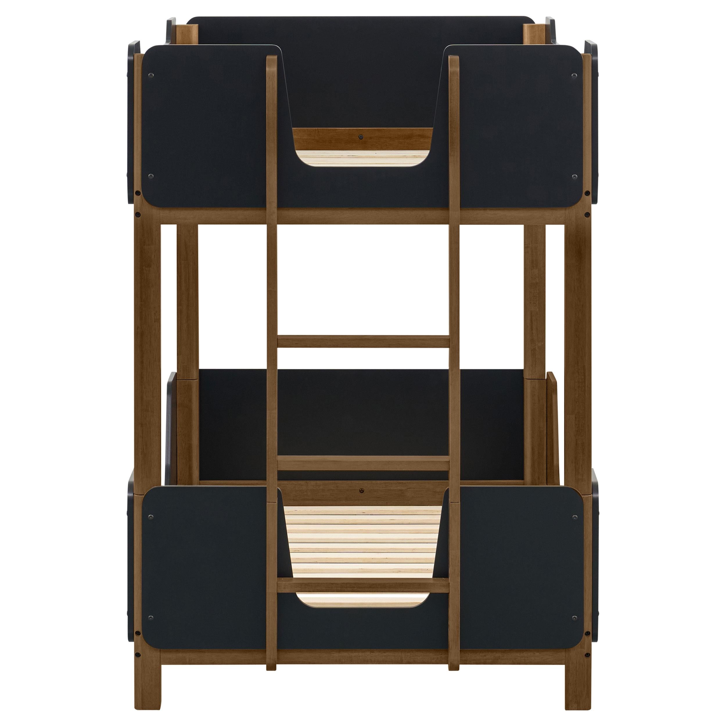  Coaster Furniture Morris 460369 Twin Over Twin Wood Bunk Bed - Black/Walnut IMAGE 4