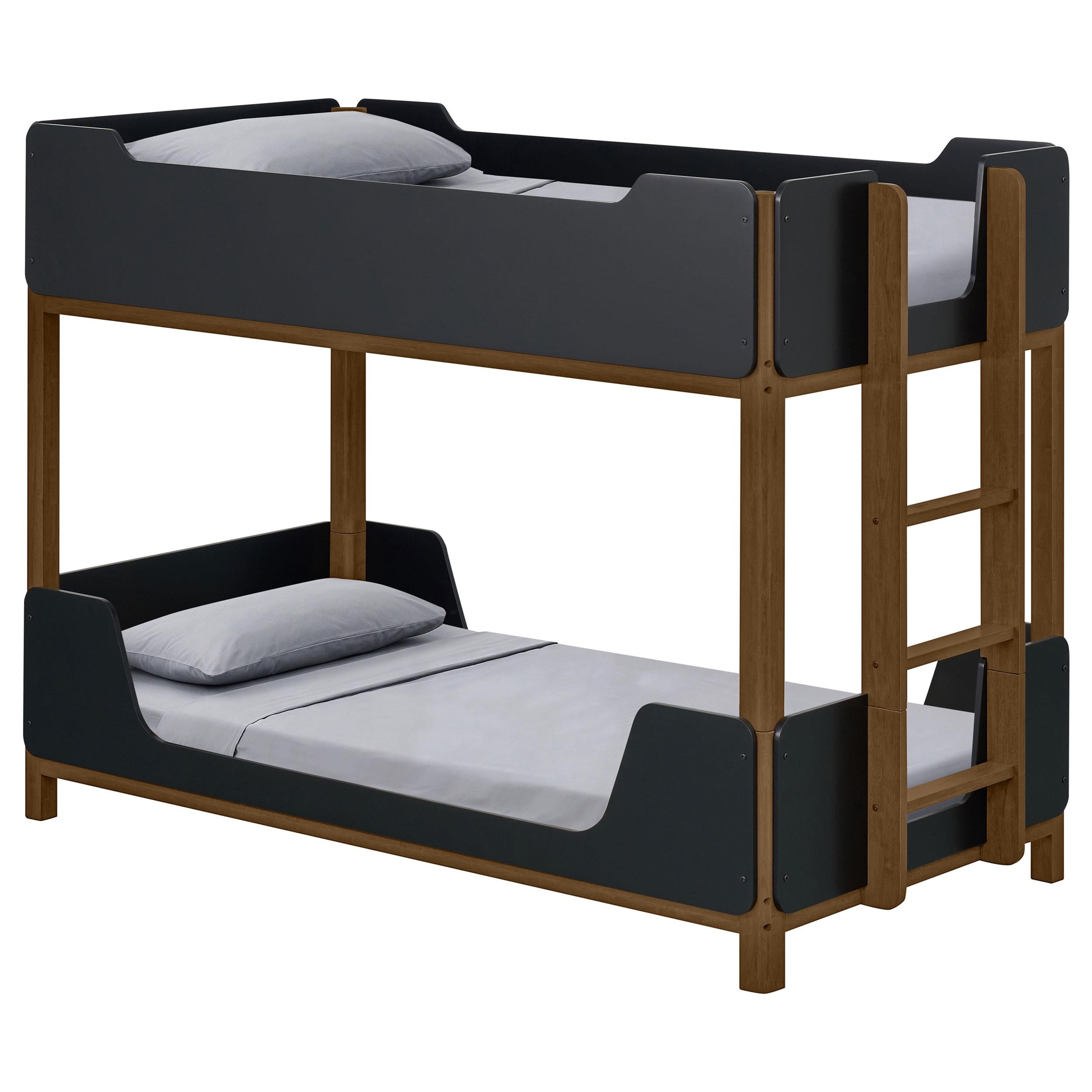  Coaster Furniture Morris 460369 Twin Over Twin Wood Bunk Bed - Black/Walnut IMAGE 6