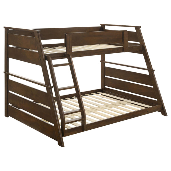 Coaster Furniture Holden 460593 Wood Veneer Twin Over Full Bunk Bed - Walnut
