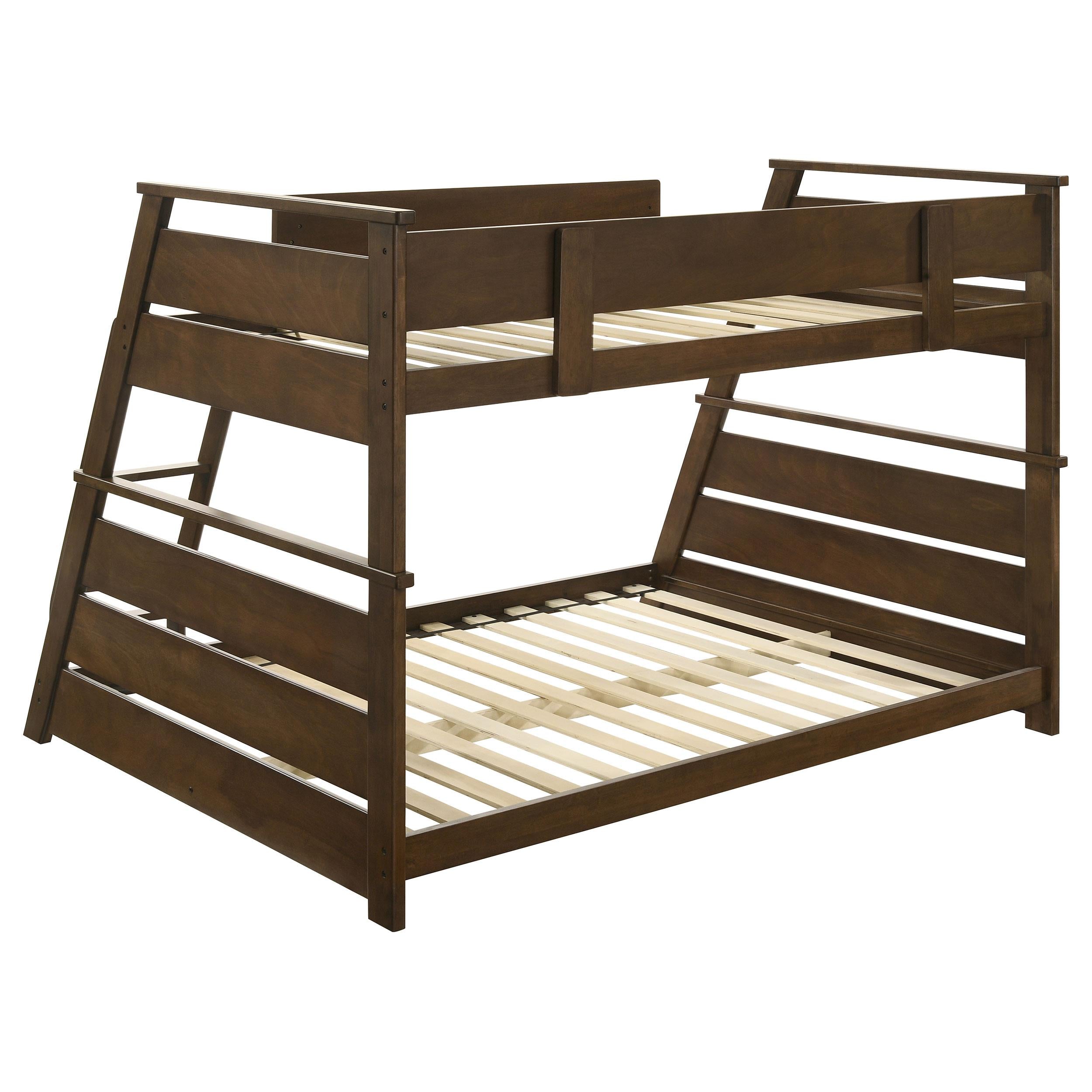  Coaster Furniture Holden 460593 Wood Veneer Twin Over Full Bunk Bed - Walnut IMAGE 2