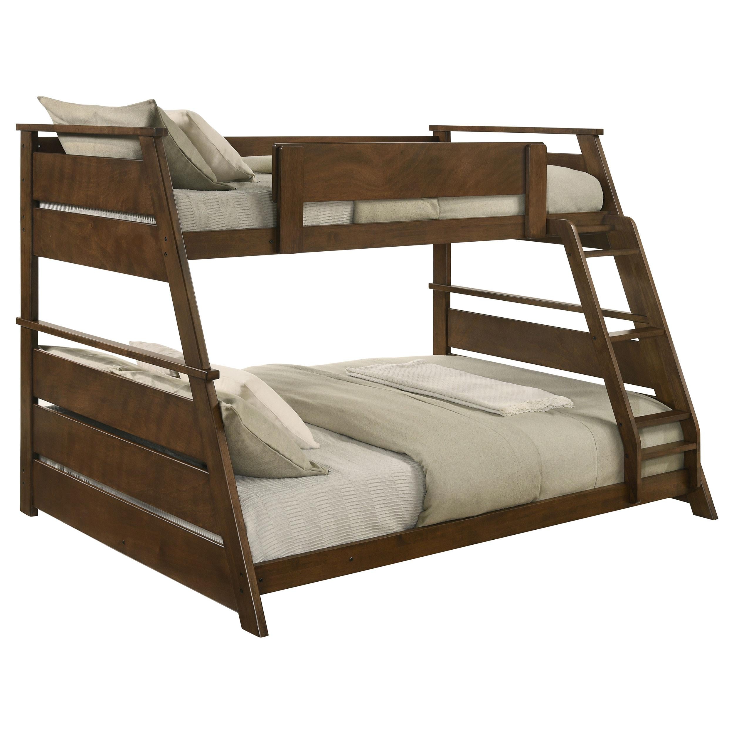  Coaster Furniture Holden 460593 Wood Veneer Twin Over Full Bunk Bed - Walnut IMAGE 3