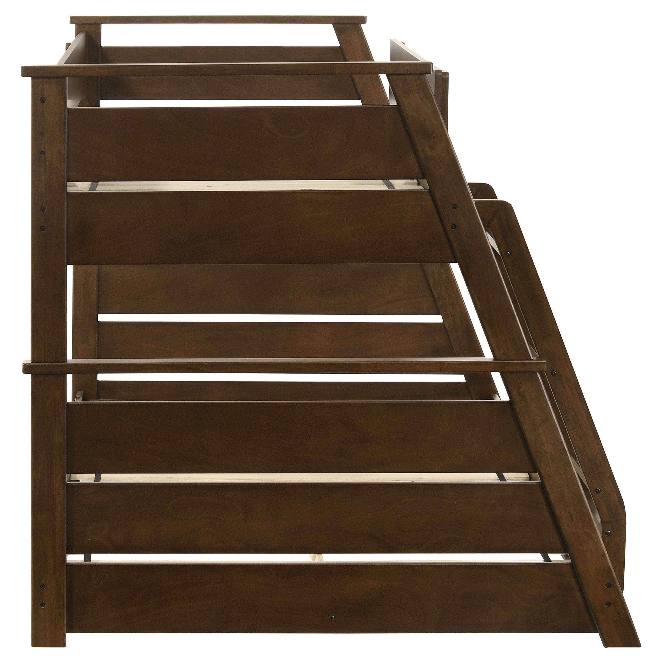  Coaster Furniture Holden 460593 Wood Veneer Twin Over Full Bunk Bed - Walnut IMAGE 4