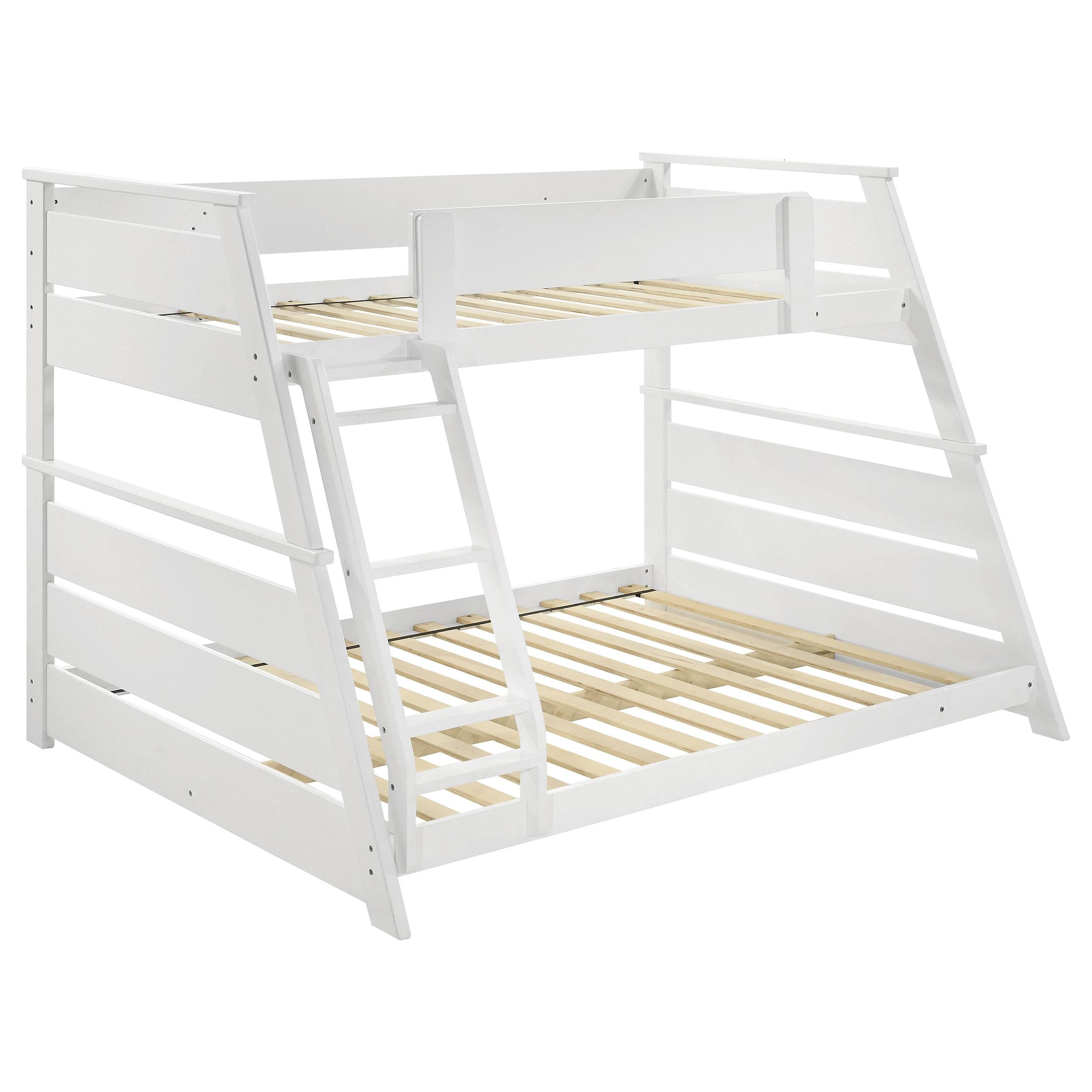  Coaster Furniture Holden 460593WHT Wood Veneer Twin Over Full Bunk Bed - White IMAGE 1