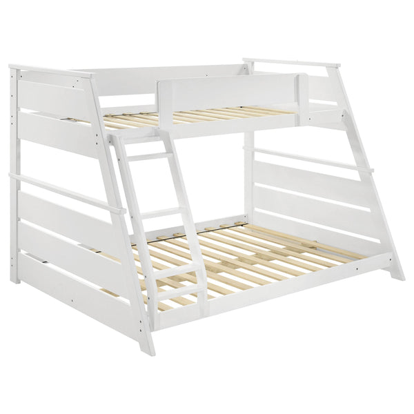 Coaster Furniture Holden 460593WHT Wood Veneer Twin Over Full Bunk Bed - White
